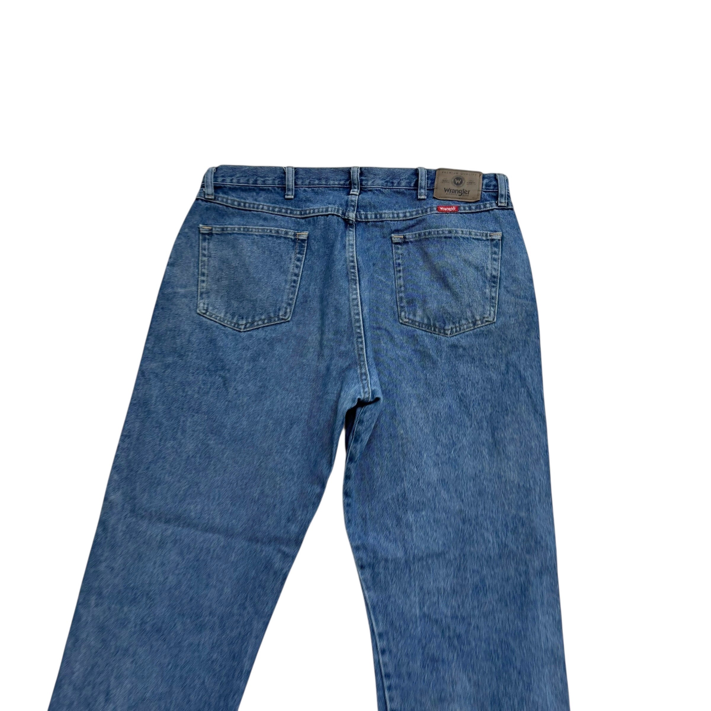 Wrangler Jeans W38 L32 Mens Mid Blue Regular Straight Fit Denim