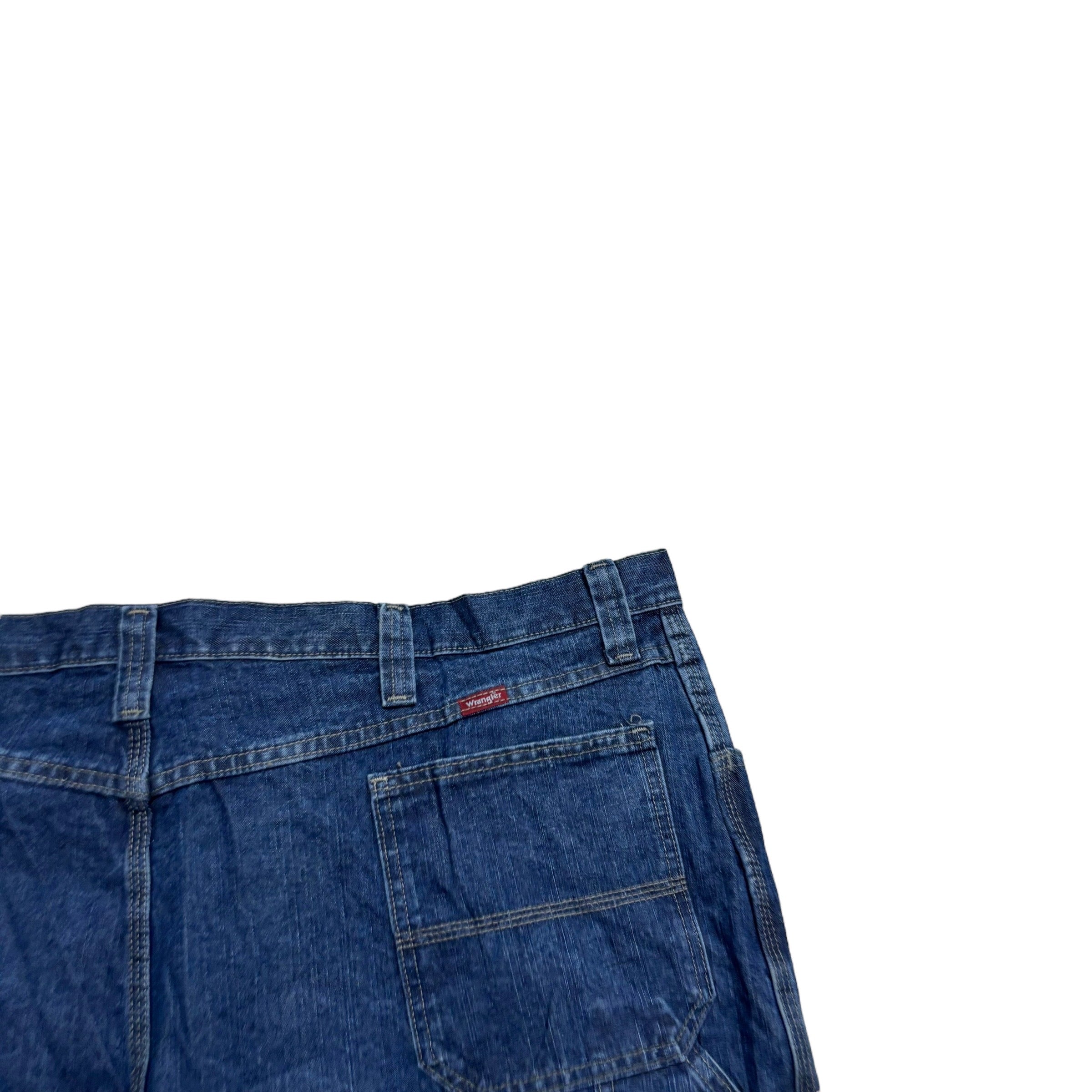 Wrangler Jorts W46 Mens Dark Blue Denim Shorts Relaxed Baggy Carpenter (E)