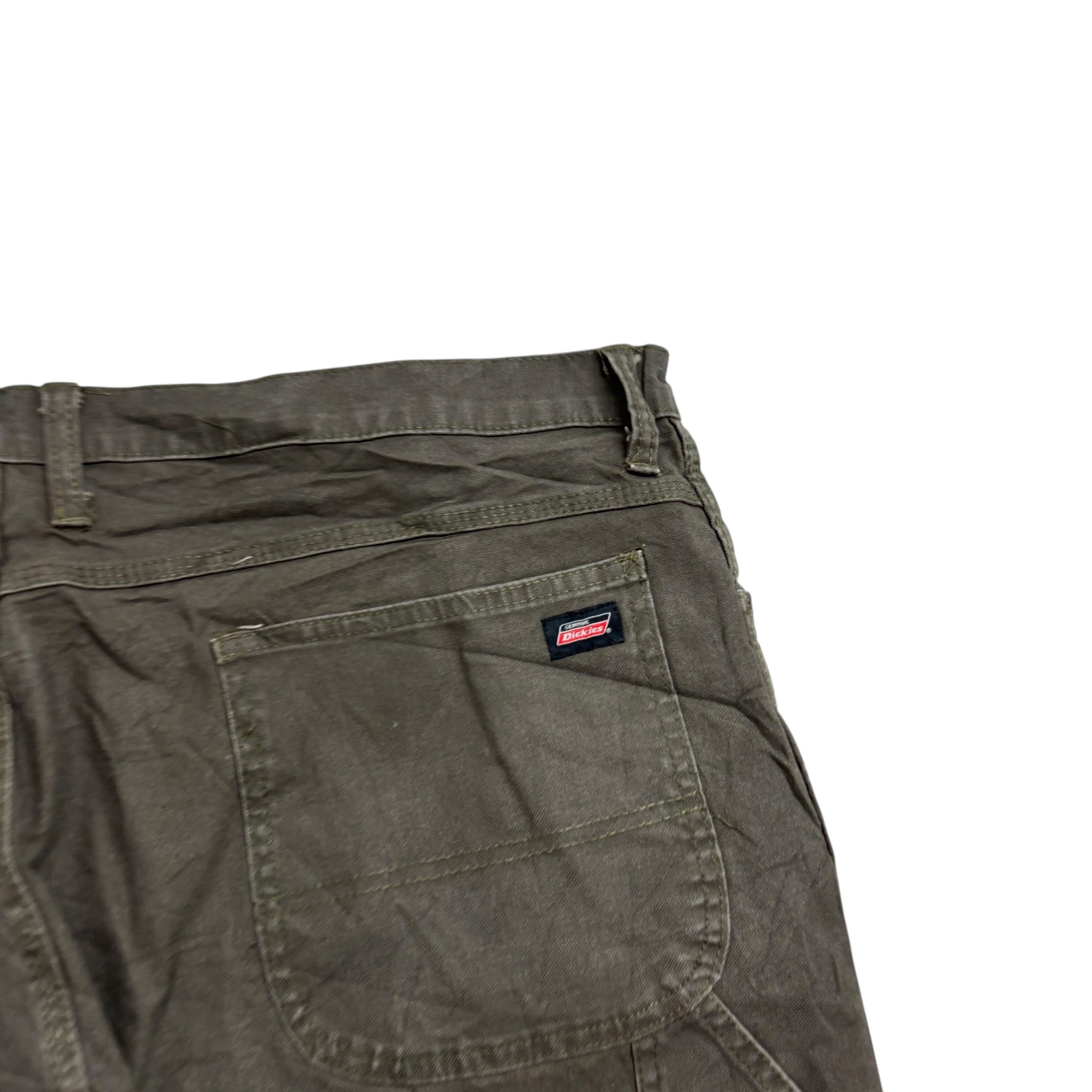 Dickies Carpenter Pants W42 L32 Mens Green Relaxed Straight Trousers Jeans (E)