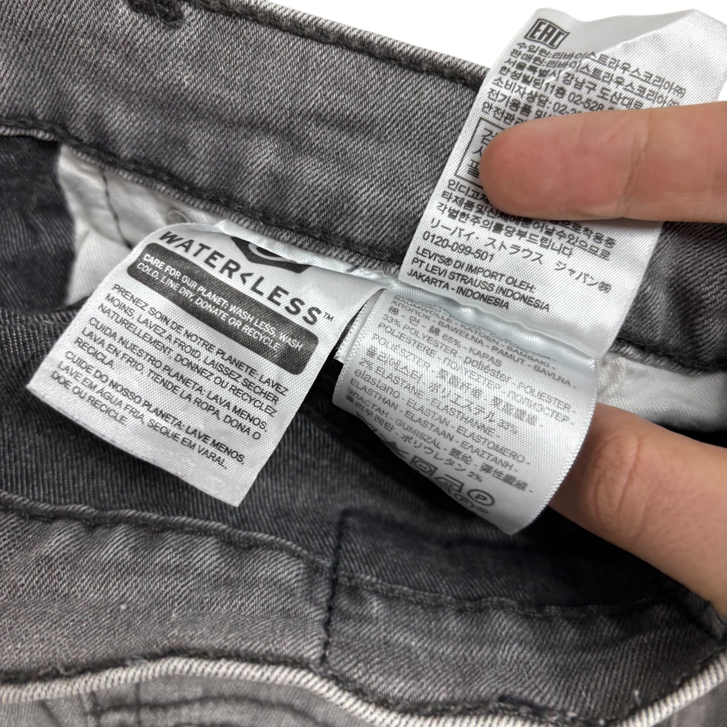 Levis 541 Jeans W34 L34 Mens Grey Athletic Tapered Fit Stretch Denim