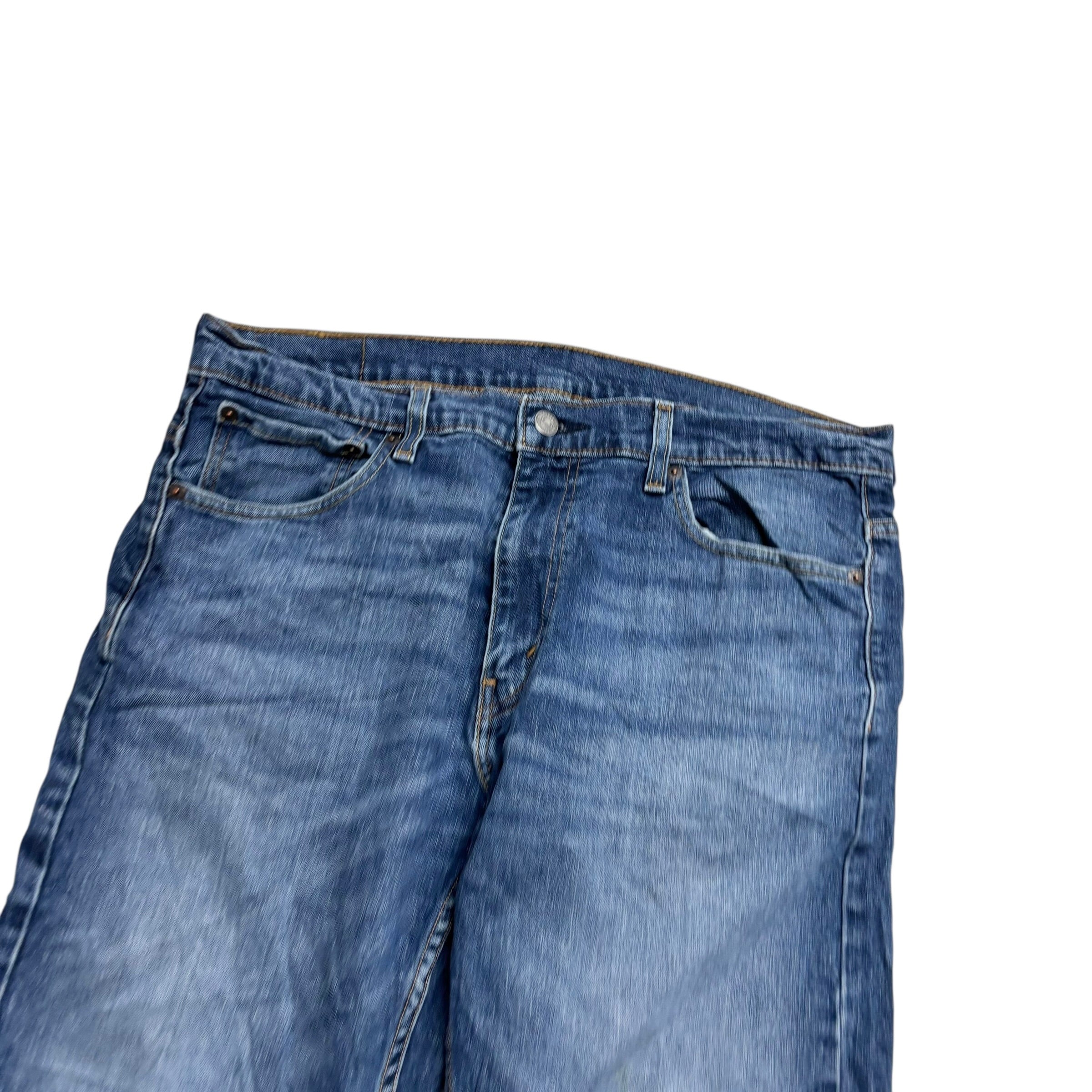 Levis 569 Jeans W34 L30 Mens Mid Blue Relaxed Straight Fit Stretch Denim (F)