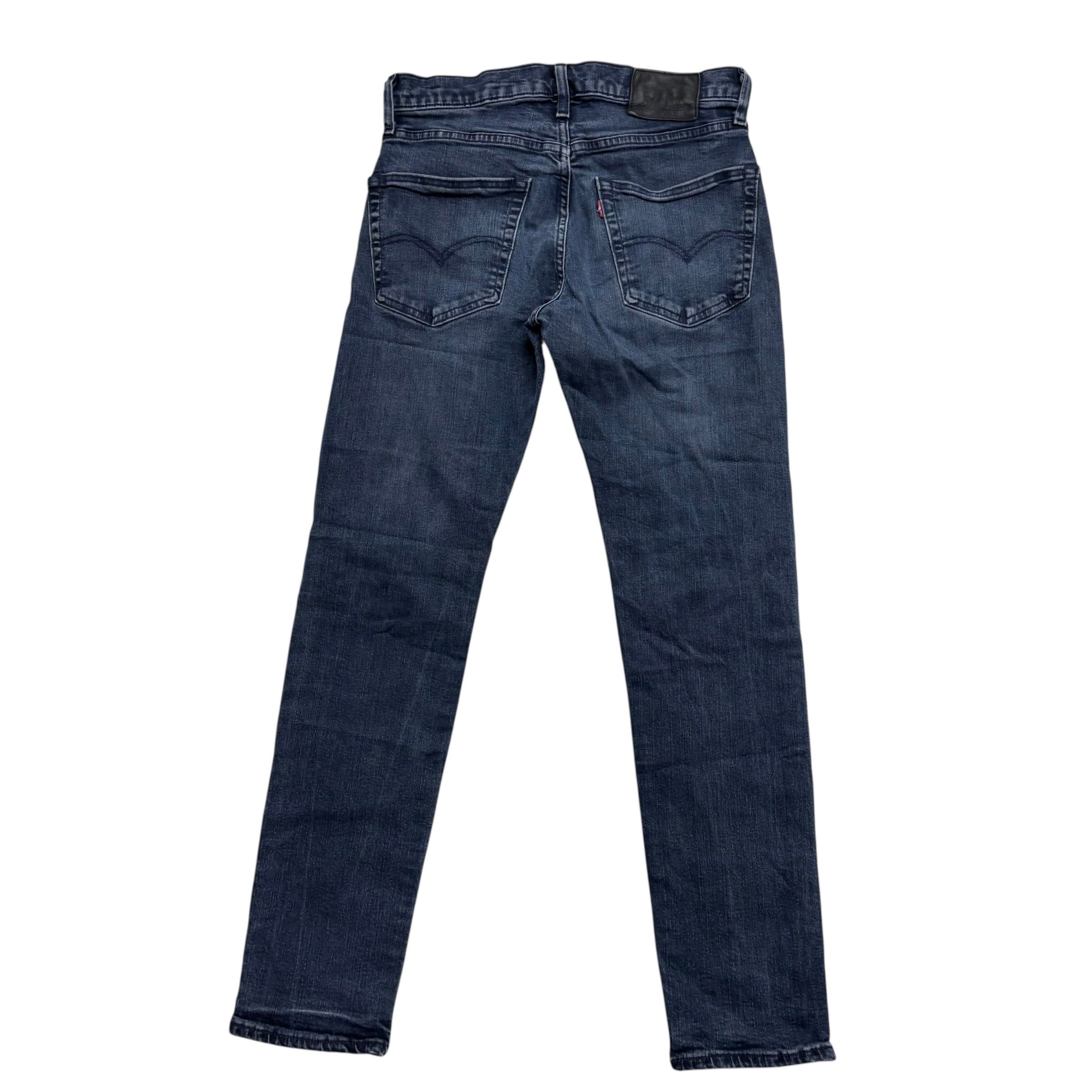 Levis 502 Jeans W30 L31 Mens Navy Blue Regular Tapered Fit Stretch Denim (E)
