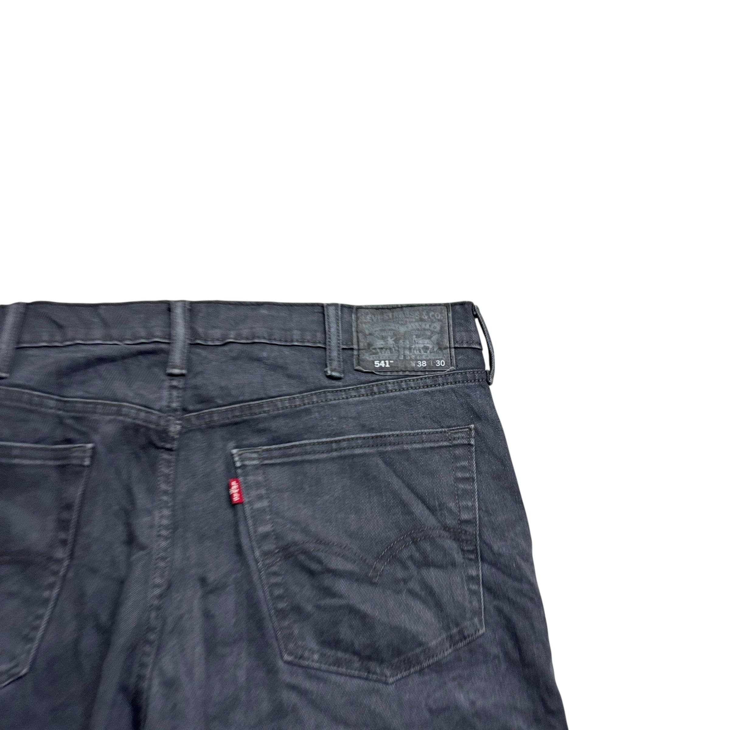 Levis 541 Jeans W38 L30 Mens Grey Athletic Tapered Fit Stretch Denim (E)