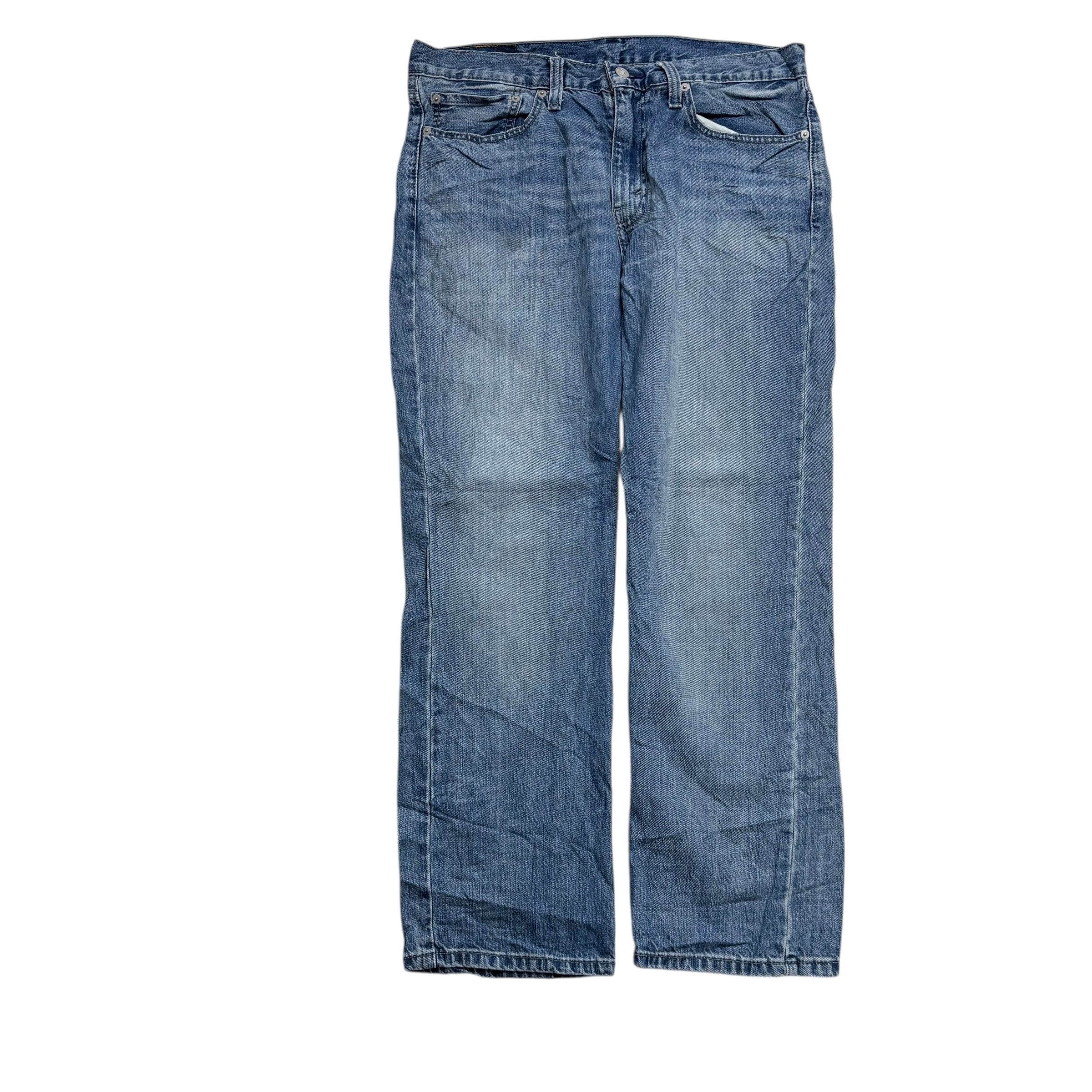 Levis 514 Jeans W36 L30 Mens Mid Blue Regular Straight Fit Denim (E)