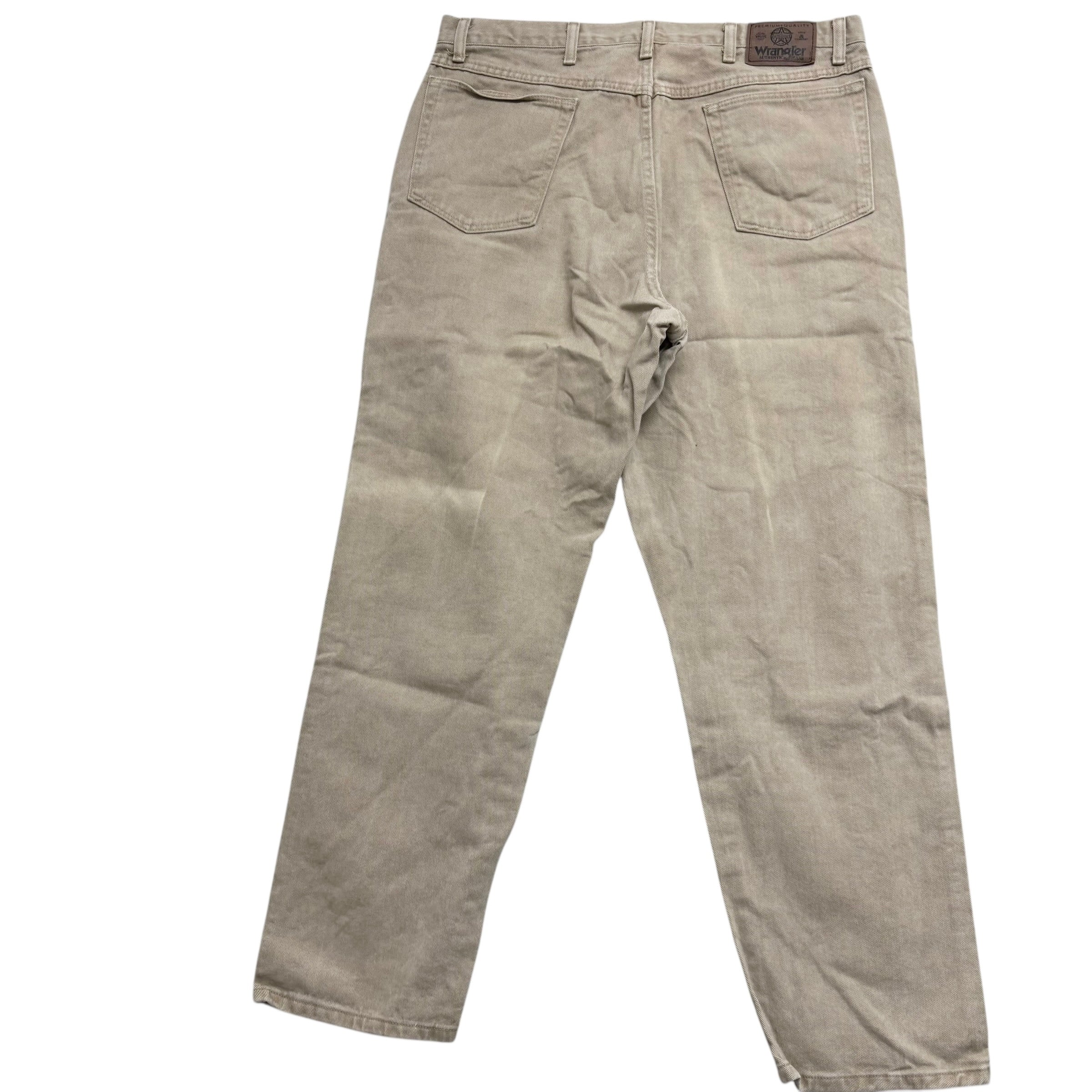 Wrangler Jeans W36 L32 Mens Beige Relaxed Tapered Fit Vintage Denim