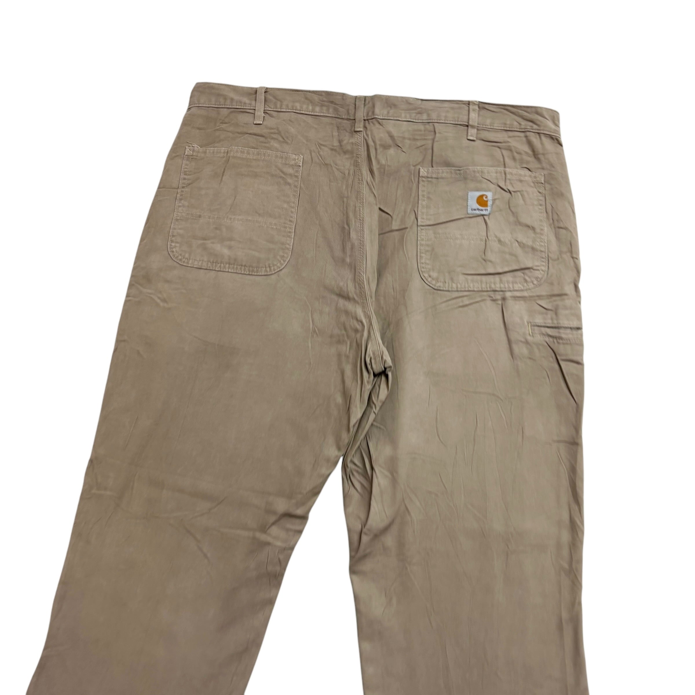 Carhartt Carpenter Pants W40 L30 Mens Beige Khaki Relaxed Baggy Fit Trousers (E)