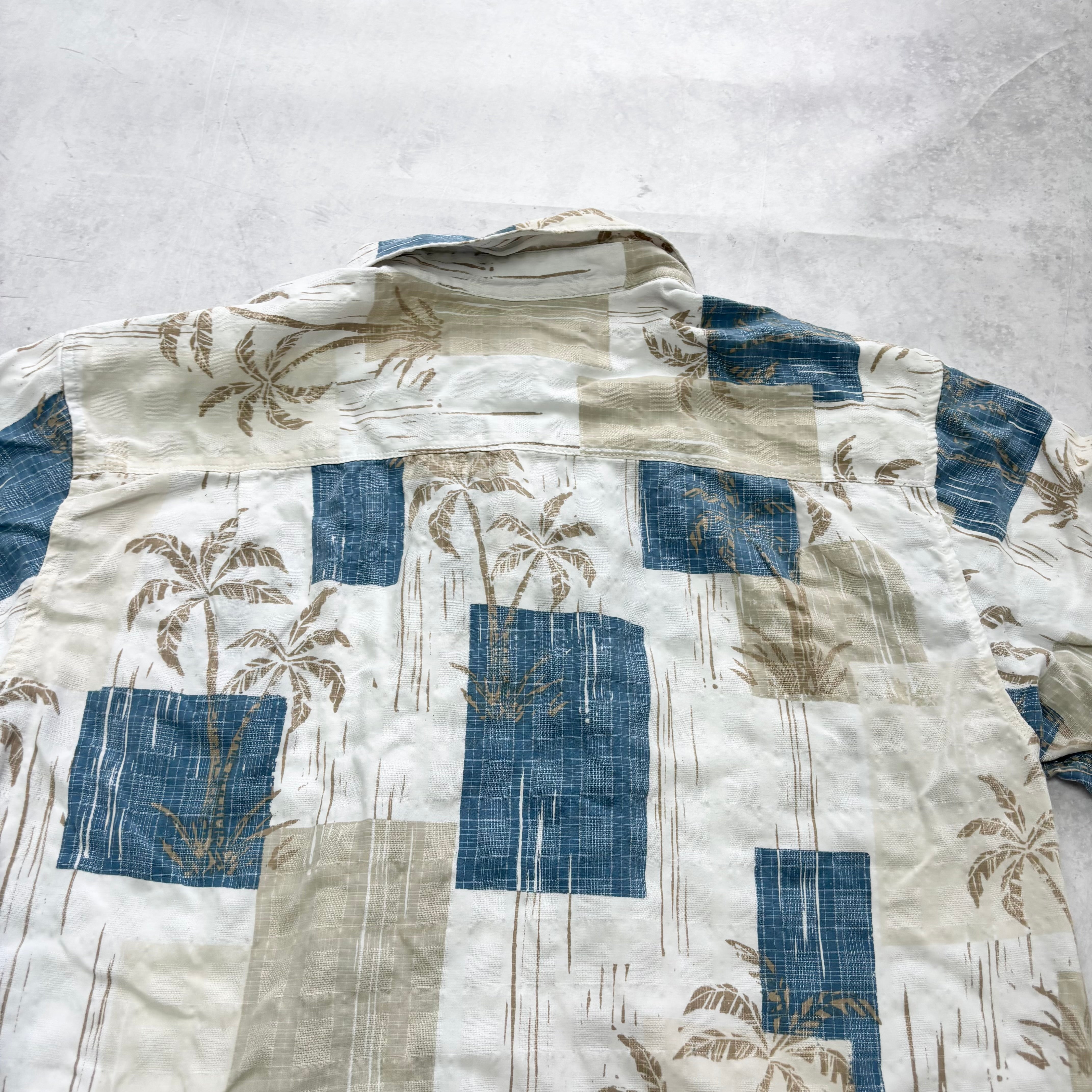 Quiksilver Hawaiian Shirt Mens XL White Vintage Short Sleeve Rayon Y2K (E)