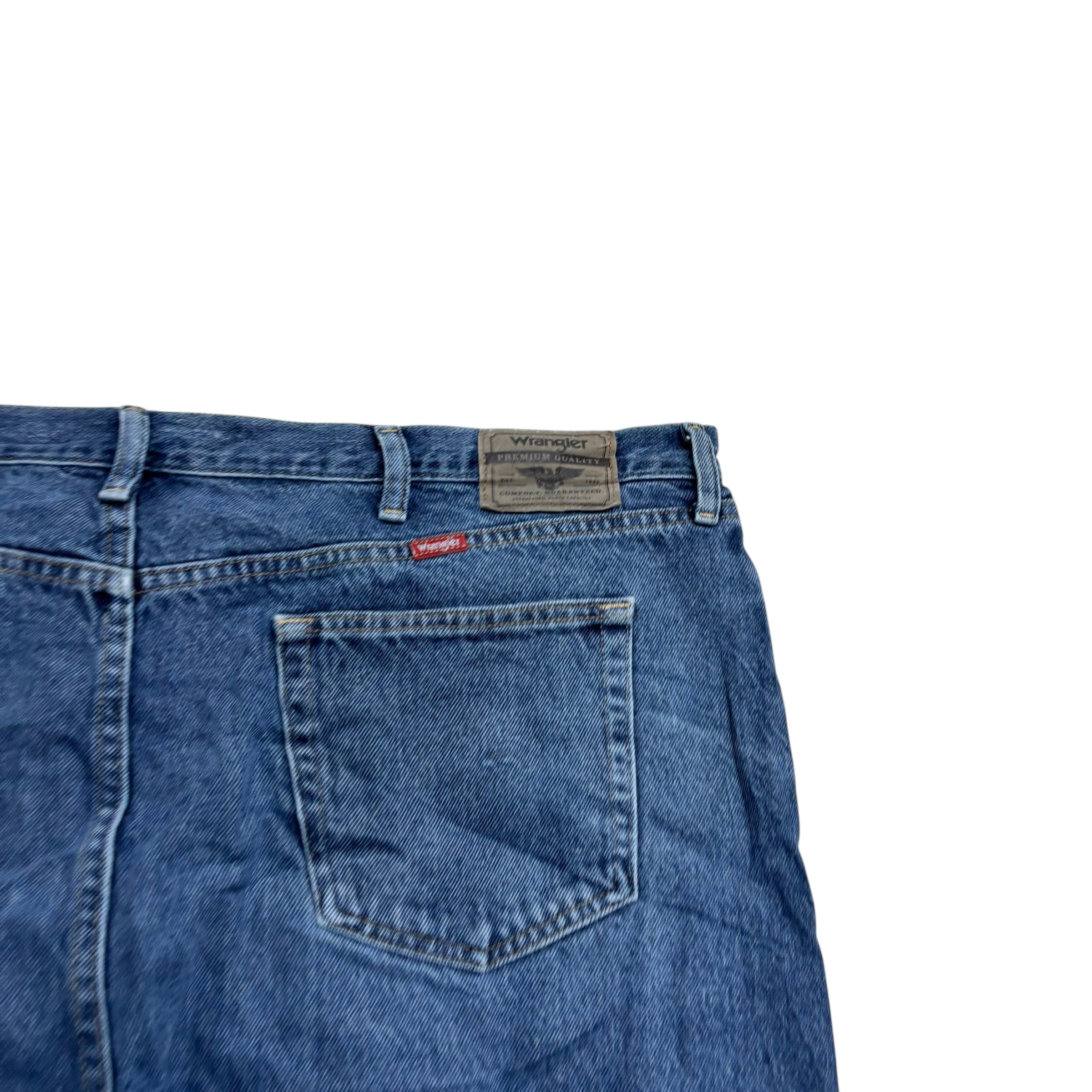 Wrangler Jeans W46 L30 Mens Mid Blue Regular Straight Fit Denim (E)