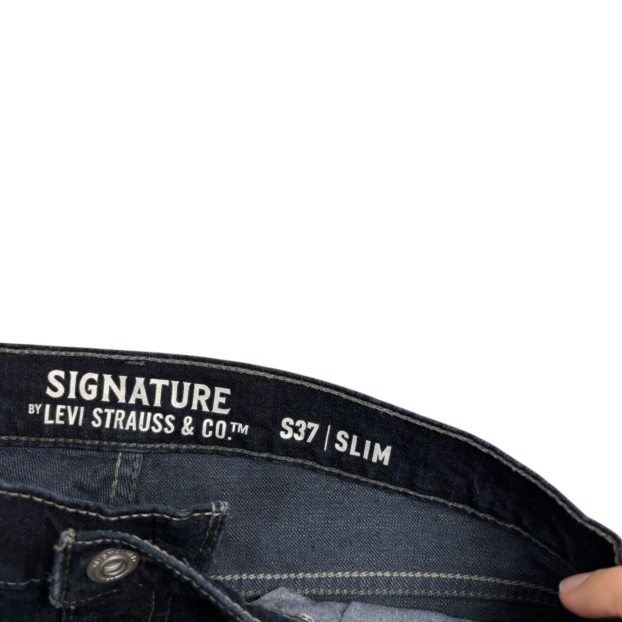 Levis Signature Jeans W33 L30 Mens Dark Blue Slim Fit Stretch Denim (E)