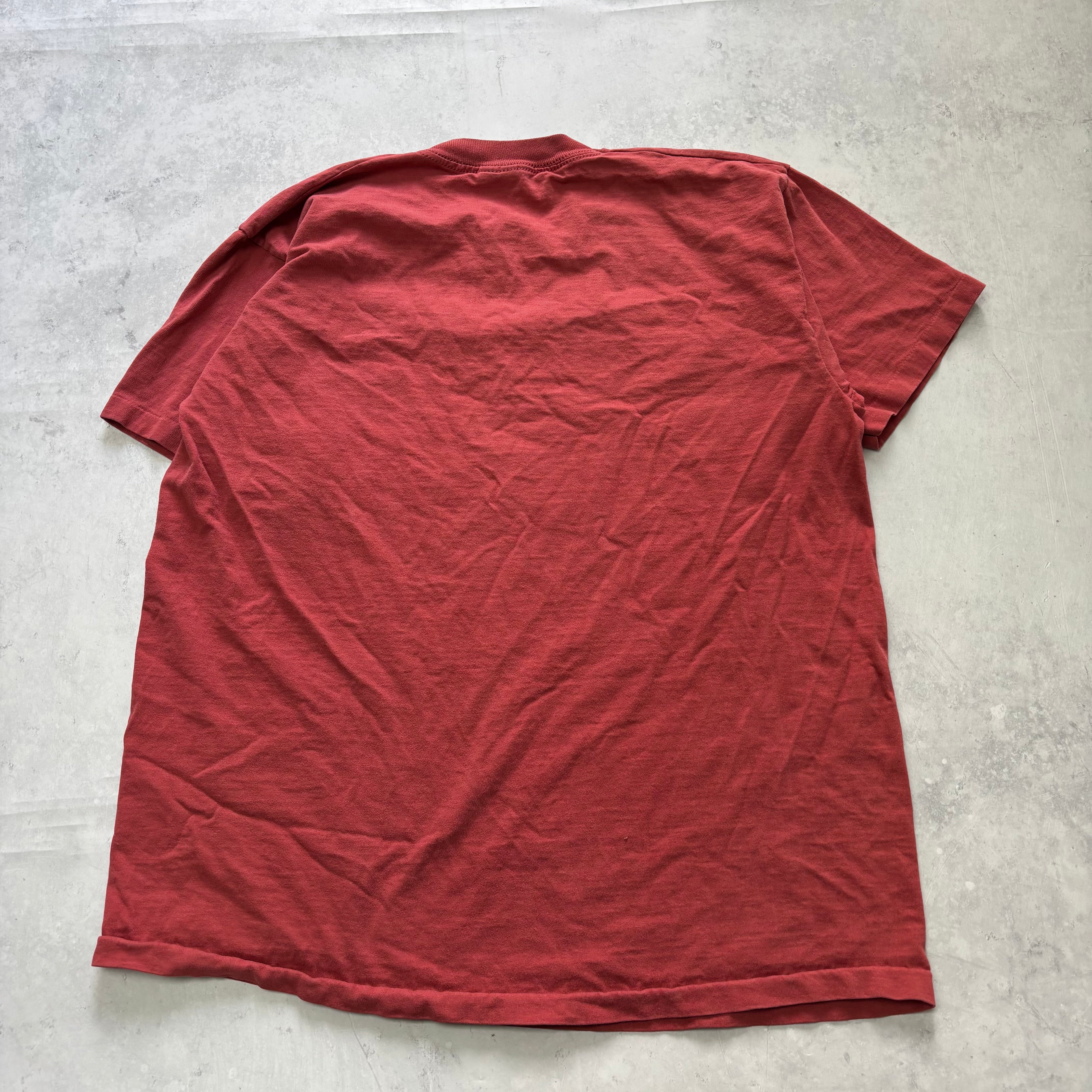 Vintage T Shirt Mens XL Red Single Stitch Graphic Print 90s USA Sports (E)