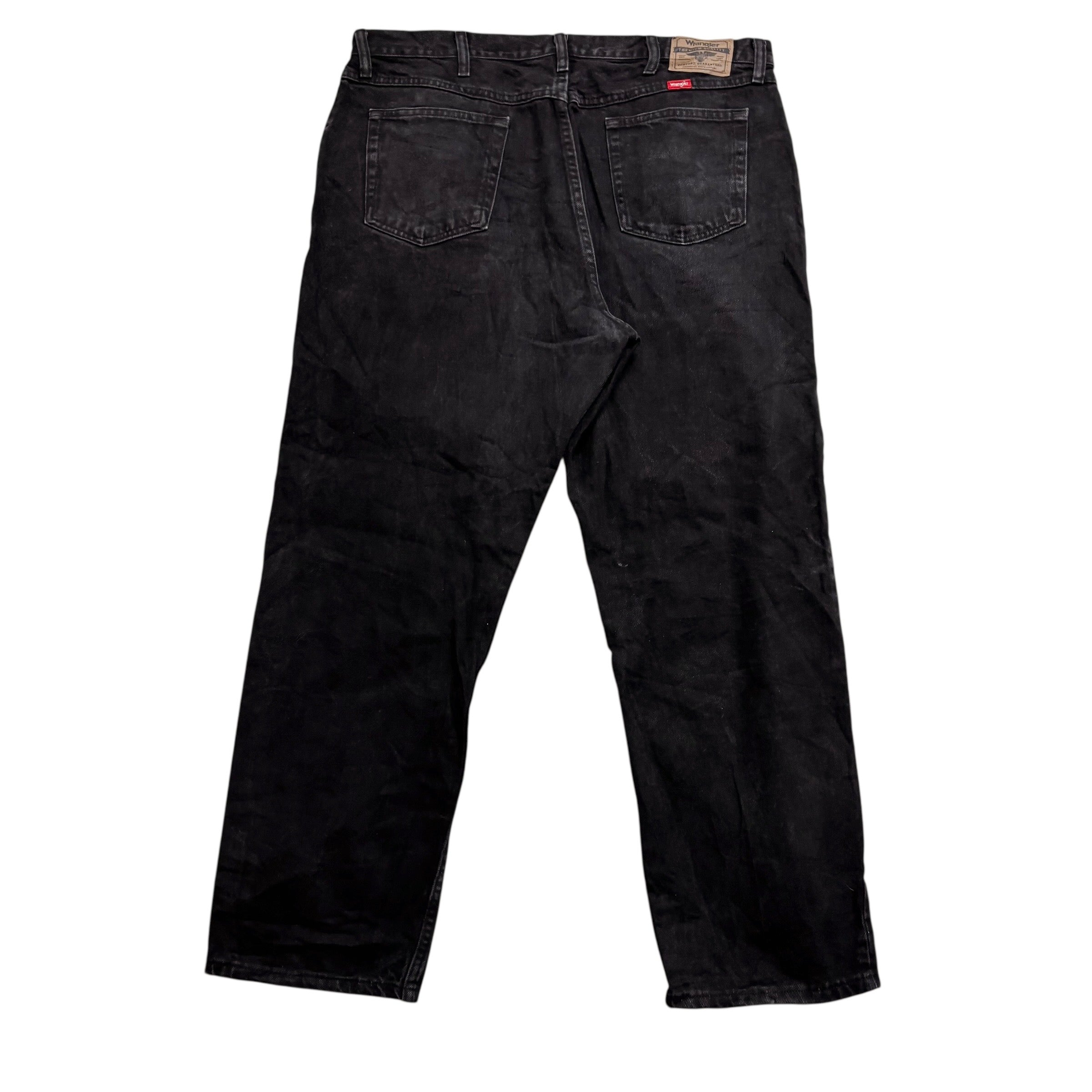 Wrangler Jeans W40 L30 Mens Black Relaxed Straight Fit Denim (E)