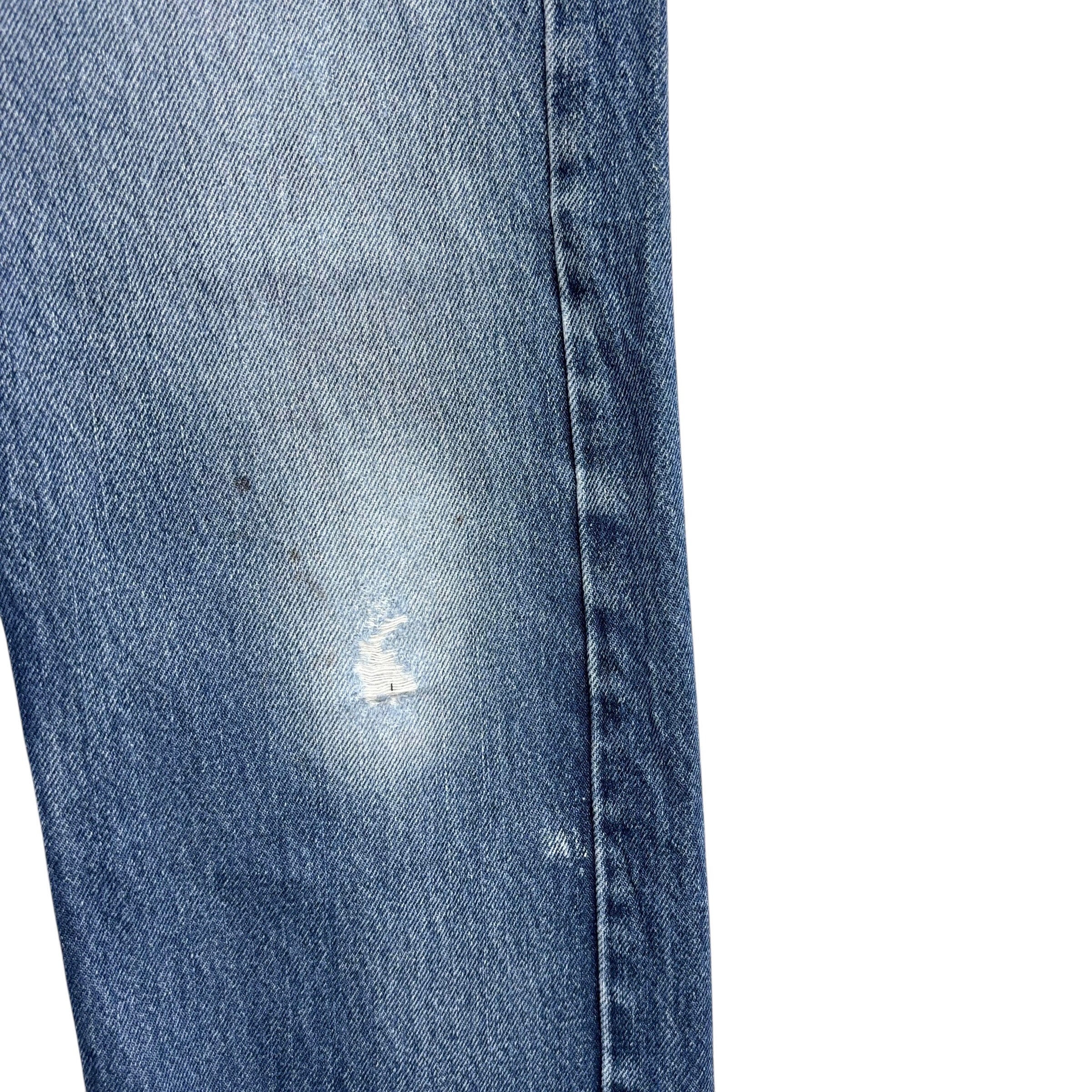 Levis 505 Jeans W31 L30 Mens Mid Blue Regular Straight Fit Denim (F)