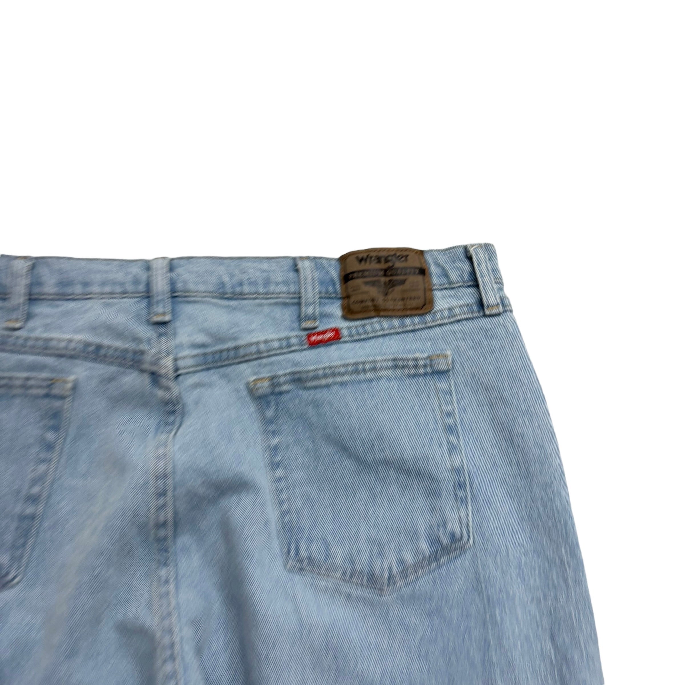 Wrangler Jeans W40 L30 Mens Light Blue Relaxed Straight Fit Stretch Denim (E)