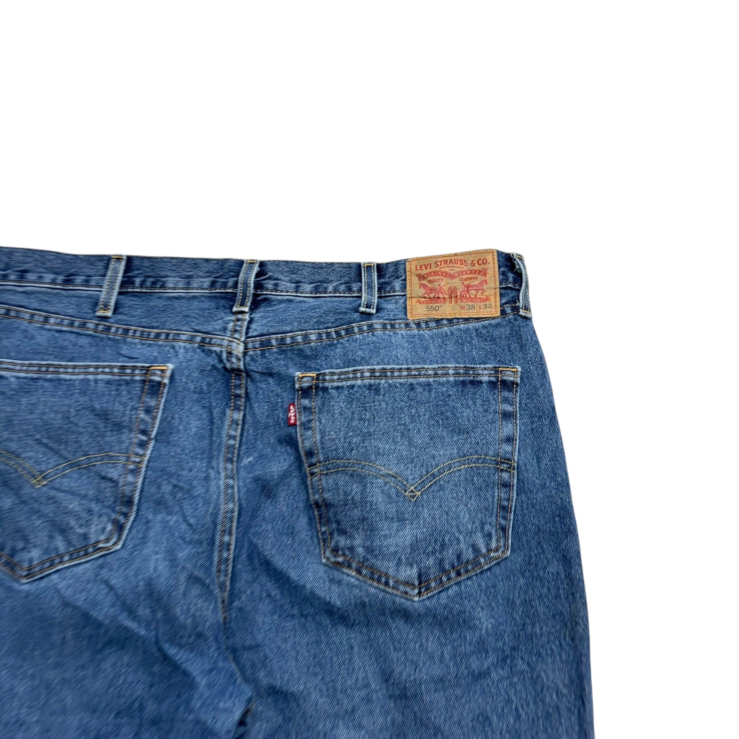 Levis 550 Jeans W38 L32 Mens Mid Blue Baggy Relaxed Straight Fit Denim
