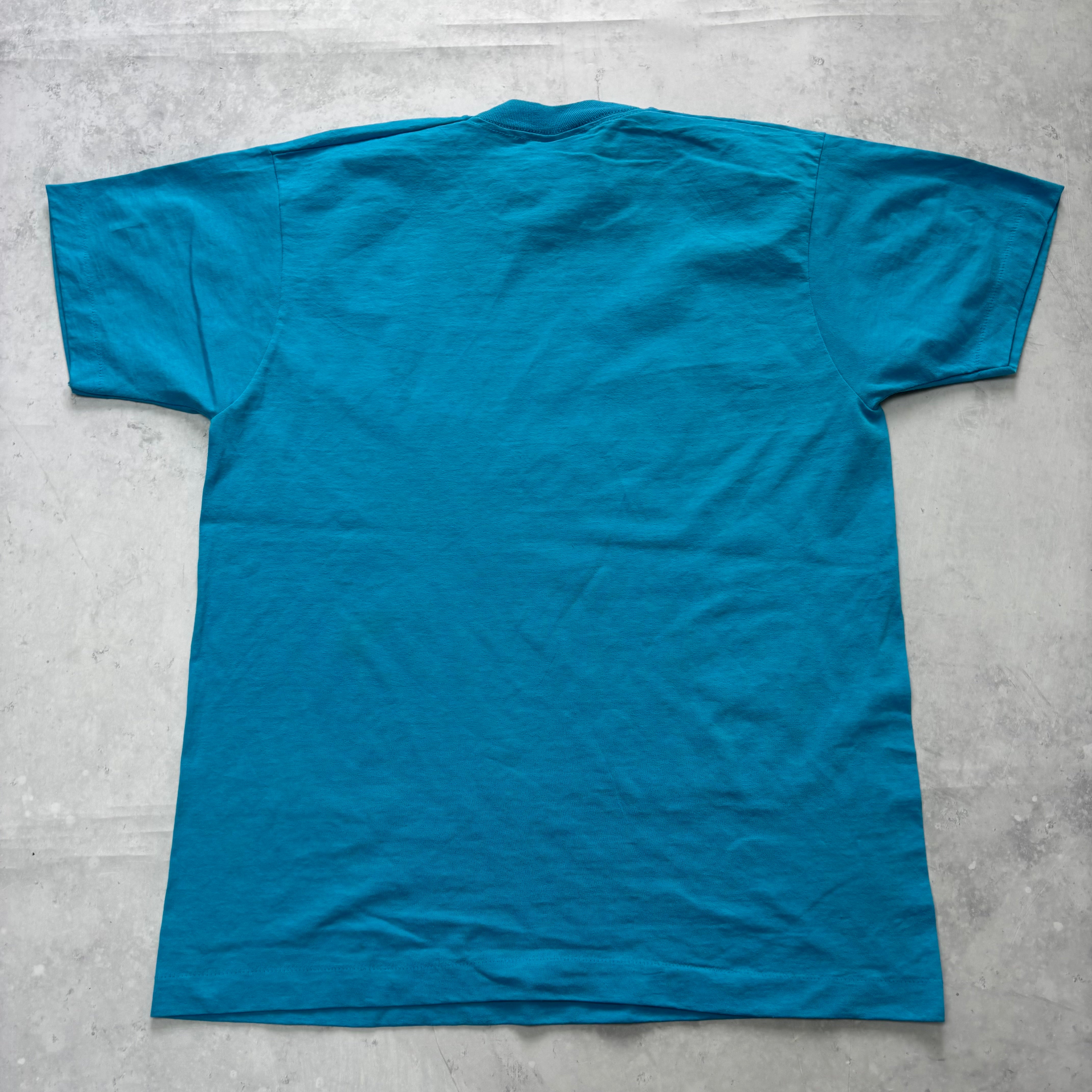 Vintage T Shirt Mens XL Blue Single Stitch Graphic Print 90s USA (F)