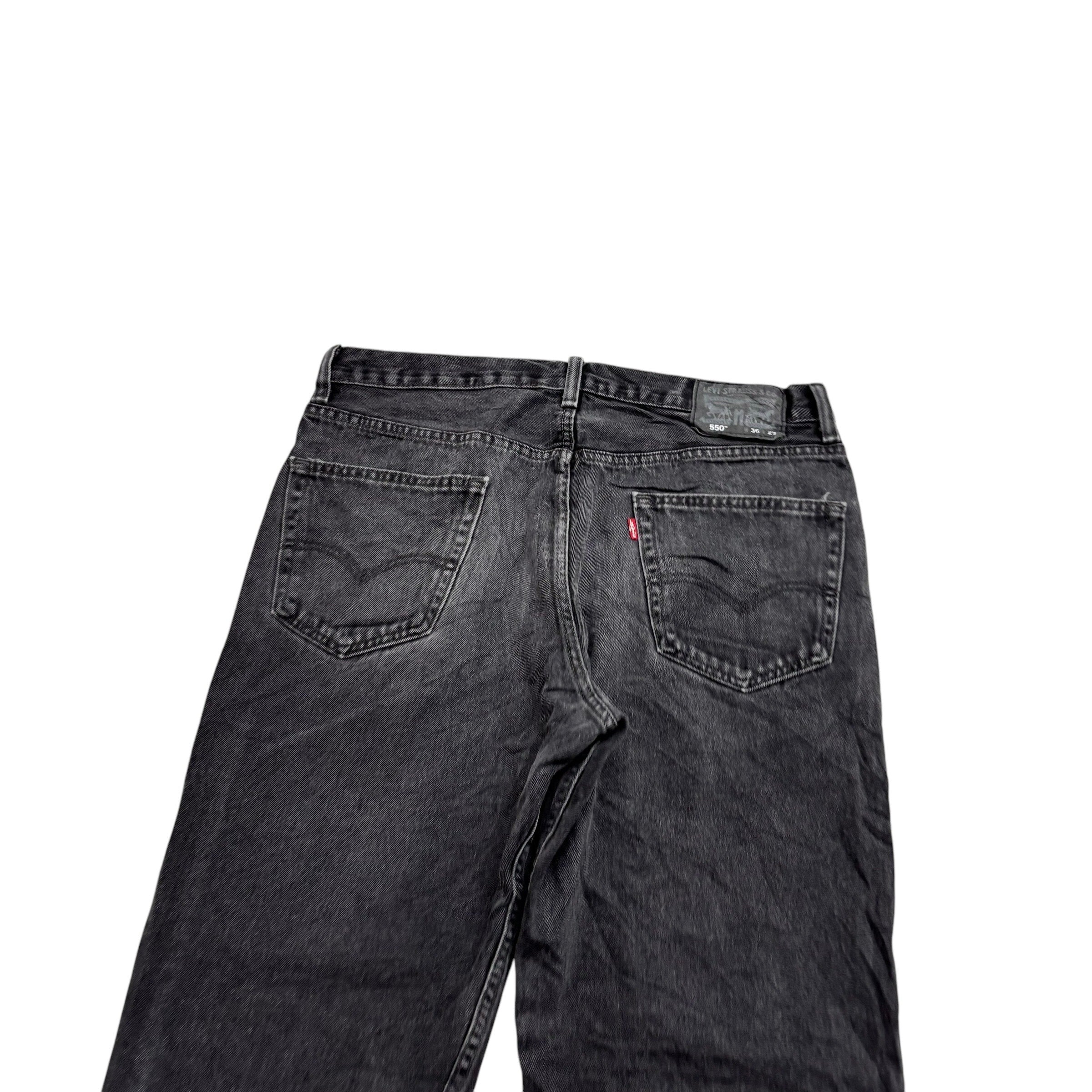 Levis 550 Jeans W36 L28 Mens Black Baggy Relaxed Straight Fit Vintage Denim