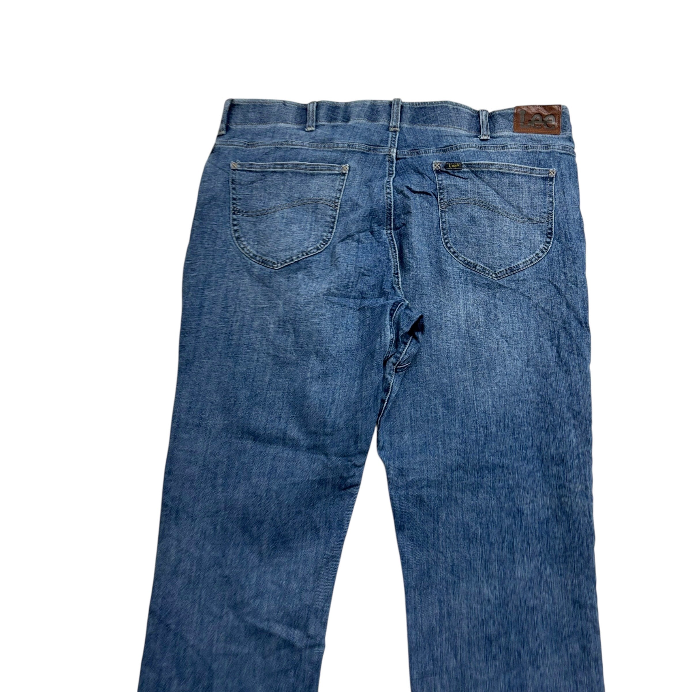 Lee Jeans W44 L34 Mens Mid Blue Regular Tapered Fit Stretch Denim (E)