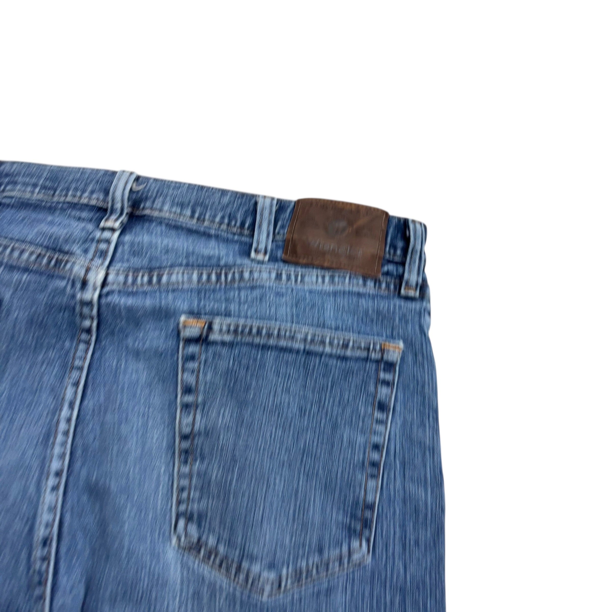 Wrangler Jeans W36 L32 Mens Mid Blue Regular Straight Fit Stretch Denim