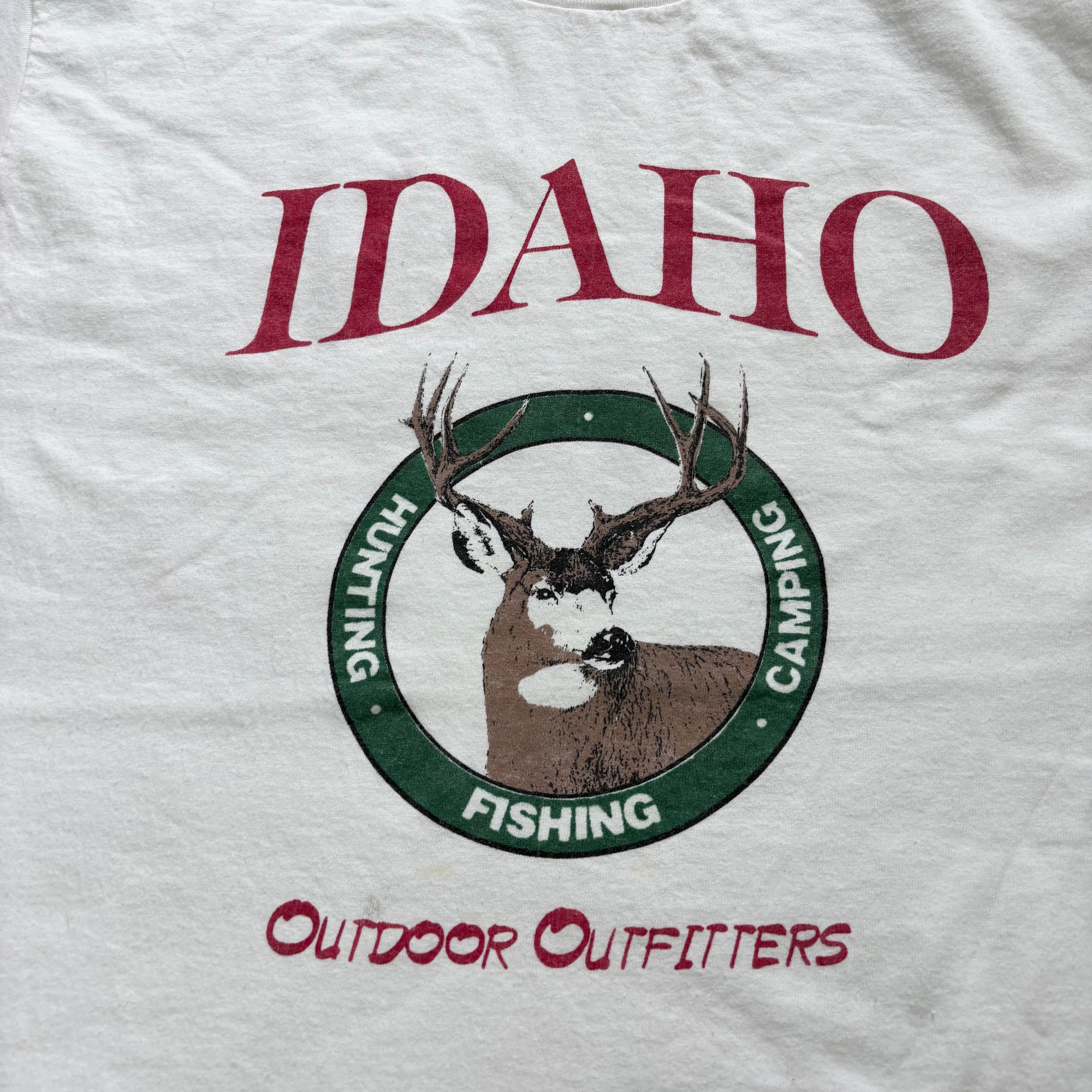 Vintage T Shirt Mens Large White Single Stitch Graphic Print 90s Tourist (F)