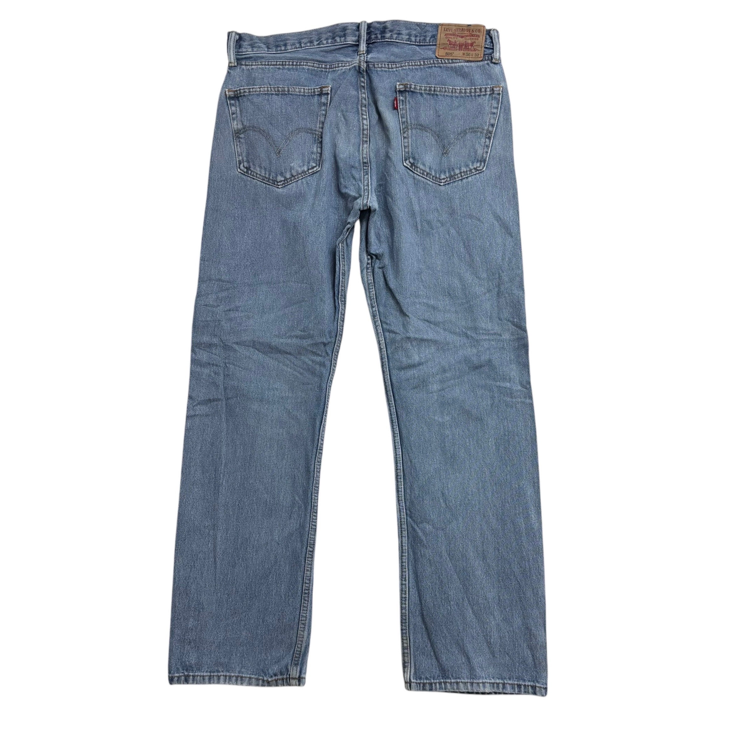 Levis 505 Jeans W36 L32 Mens Light Blue Regular Straight Fit Vintage Denim