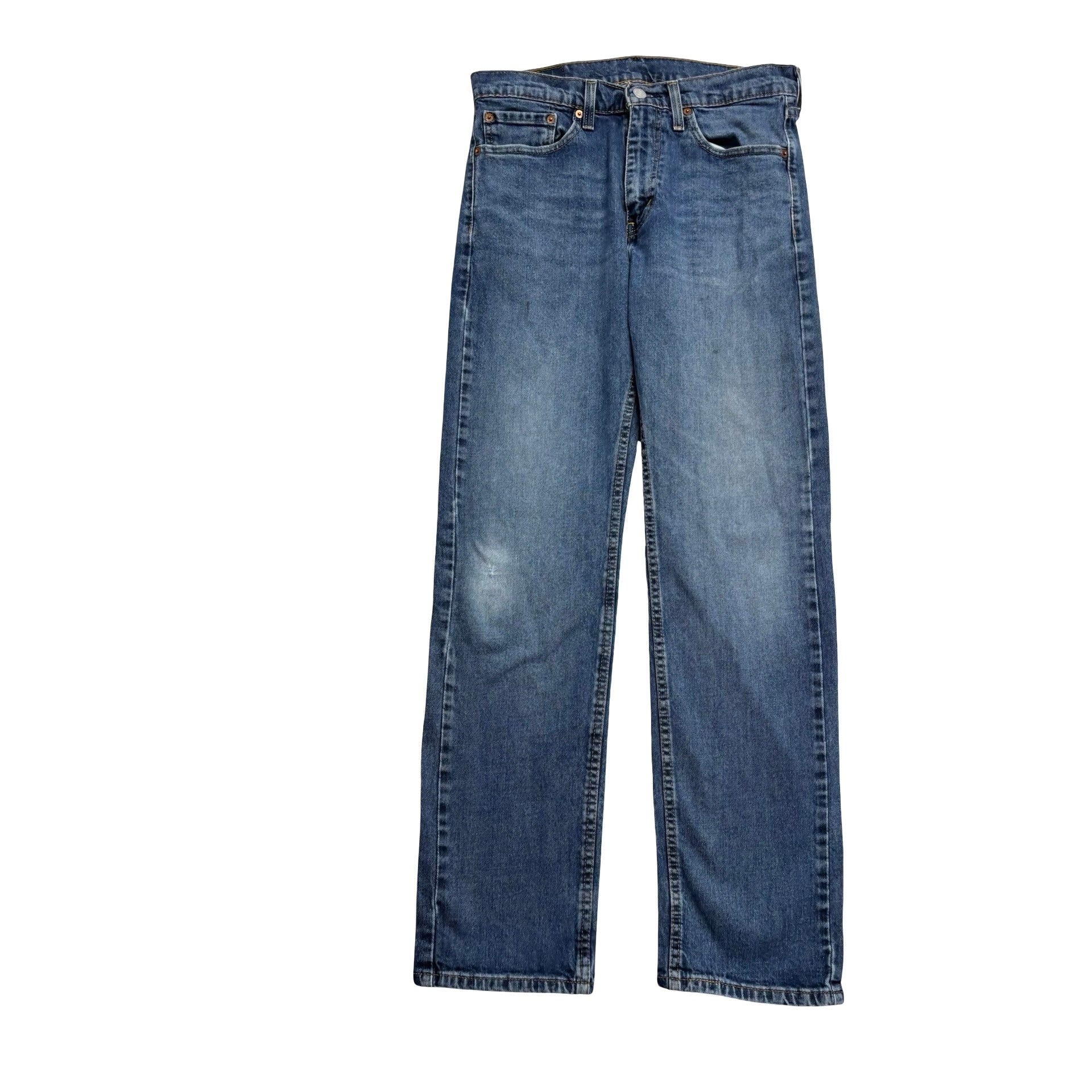 Levis 505 Jeans W30 L31 Mens Mid Blue Regular Straight Fit Stretch Denim