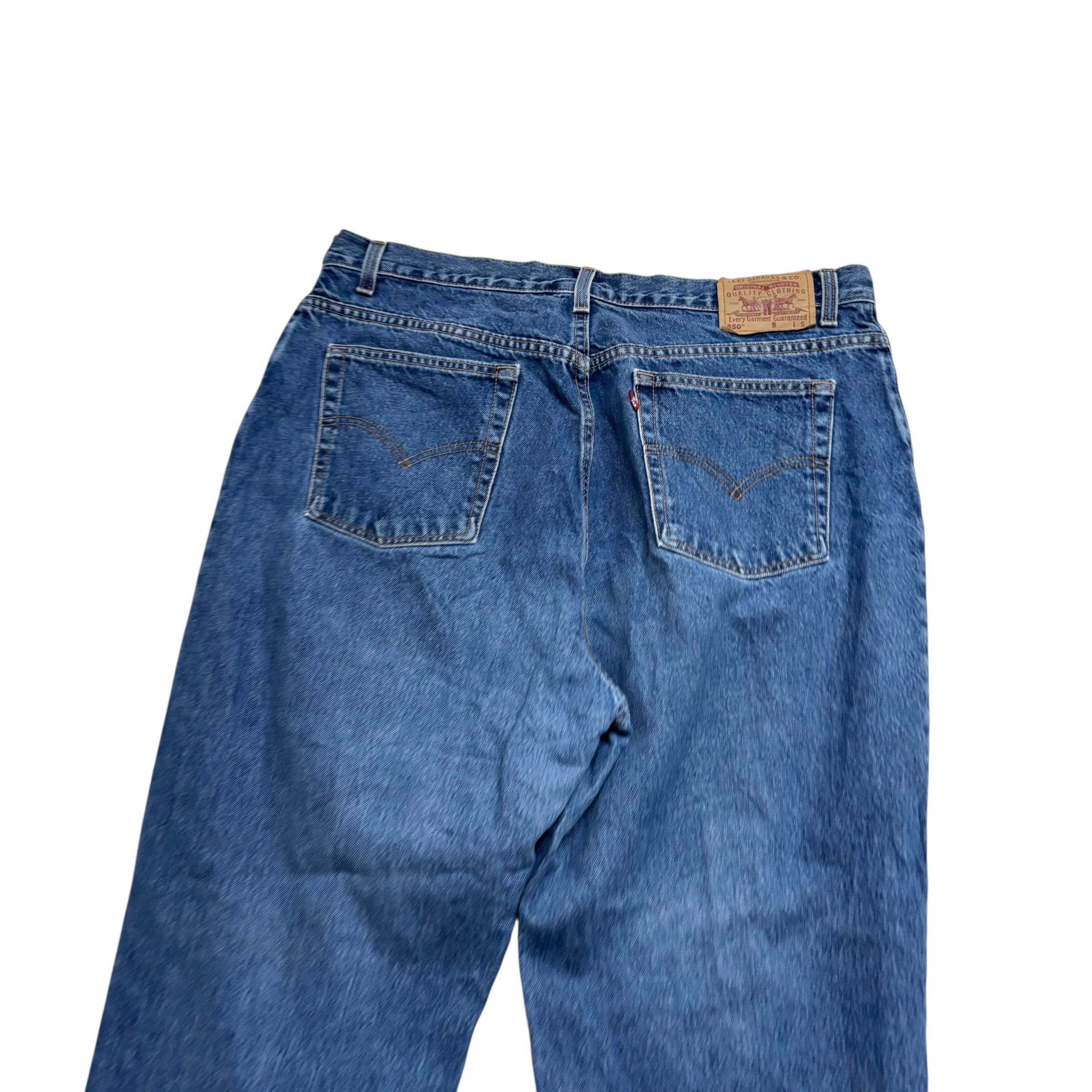 Levis 550 Jeans W38 L30 Womens Mid Blue Relaxed Tapered Fit Vintage