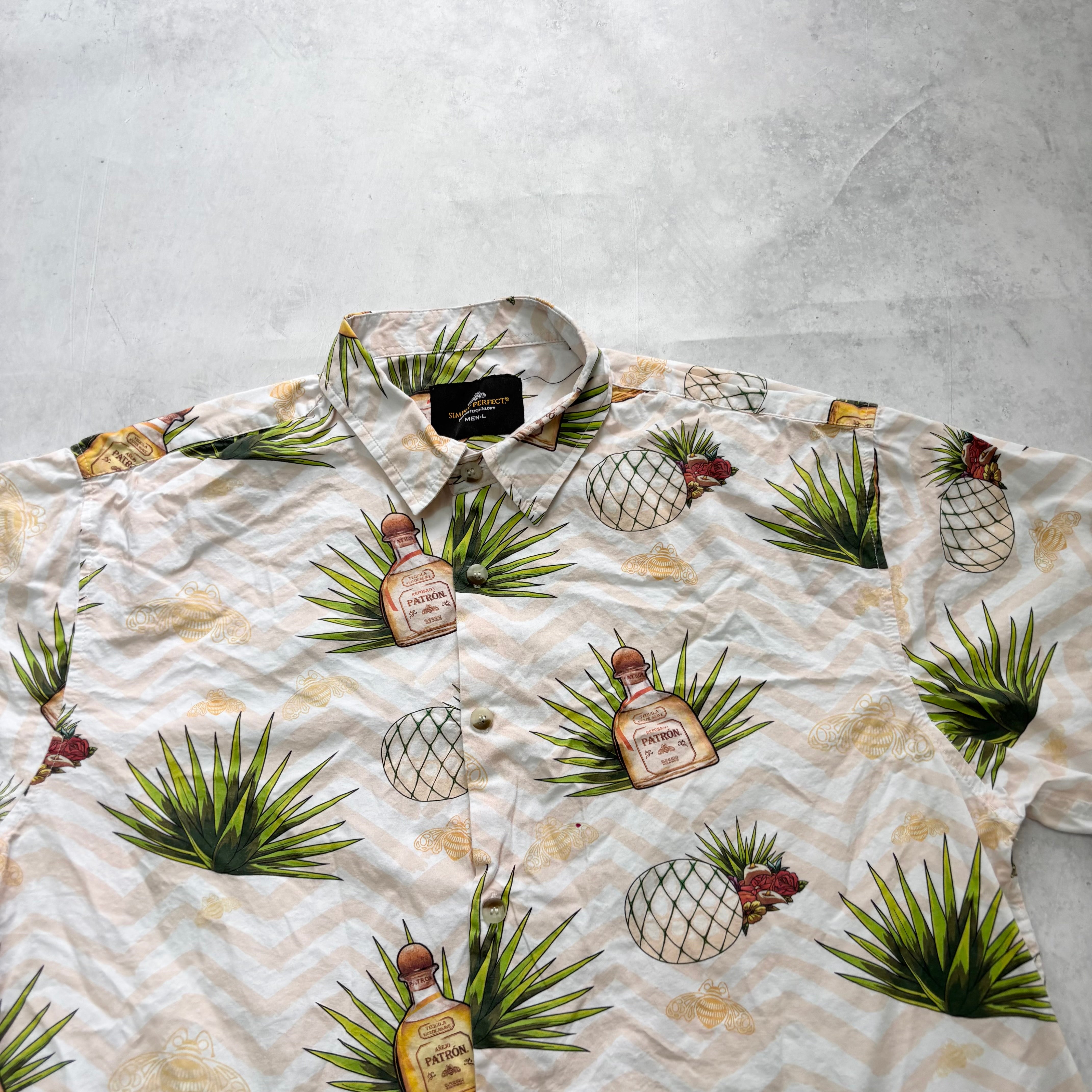 Hawaiian Shirt Mens Large Pink Floral Aloha Short Sleeve Cotton