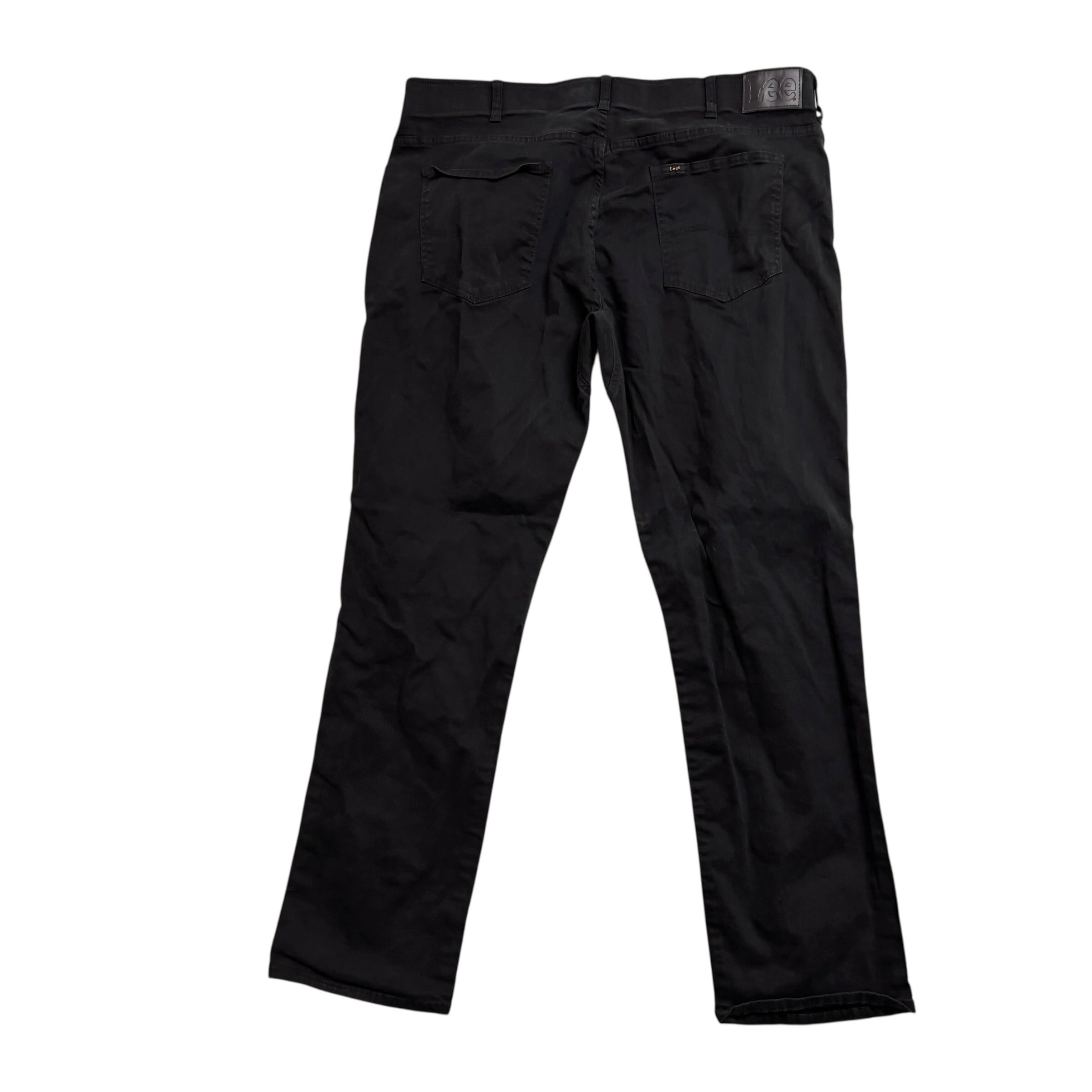 Lee Trousers W40 L32 Mens Black Regular Tapered Fit Stretch Pants (E)