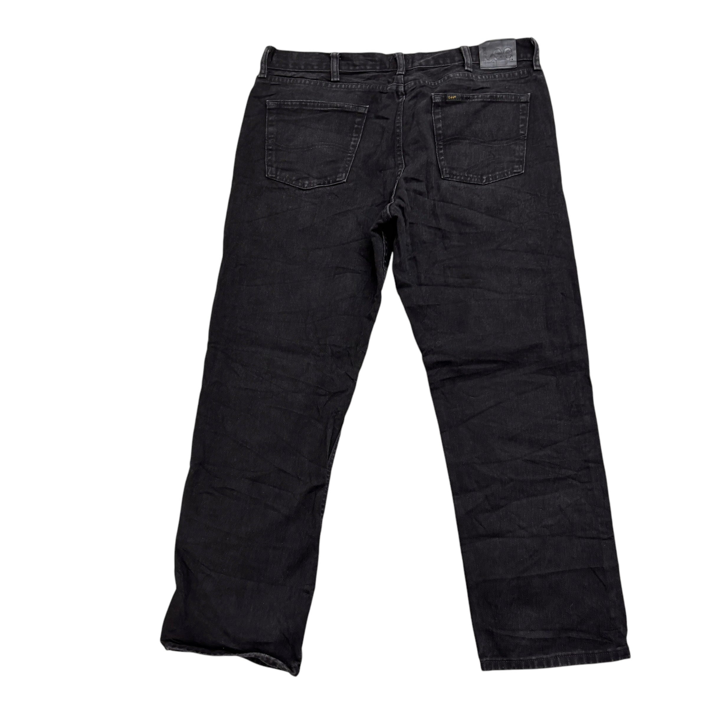 Lee Jeans W38 L30 Mens Black Regular Straight Fit Denim (E)