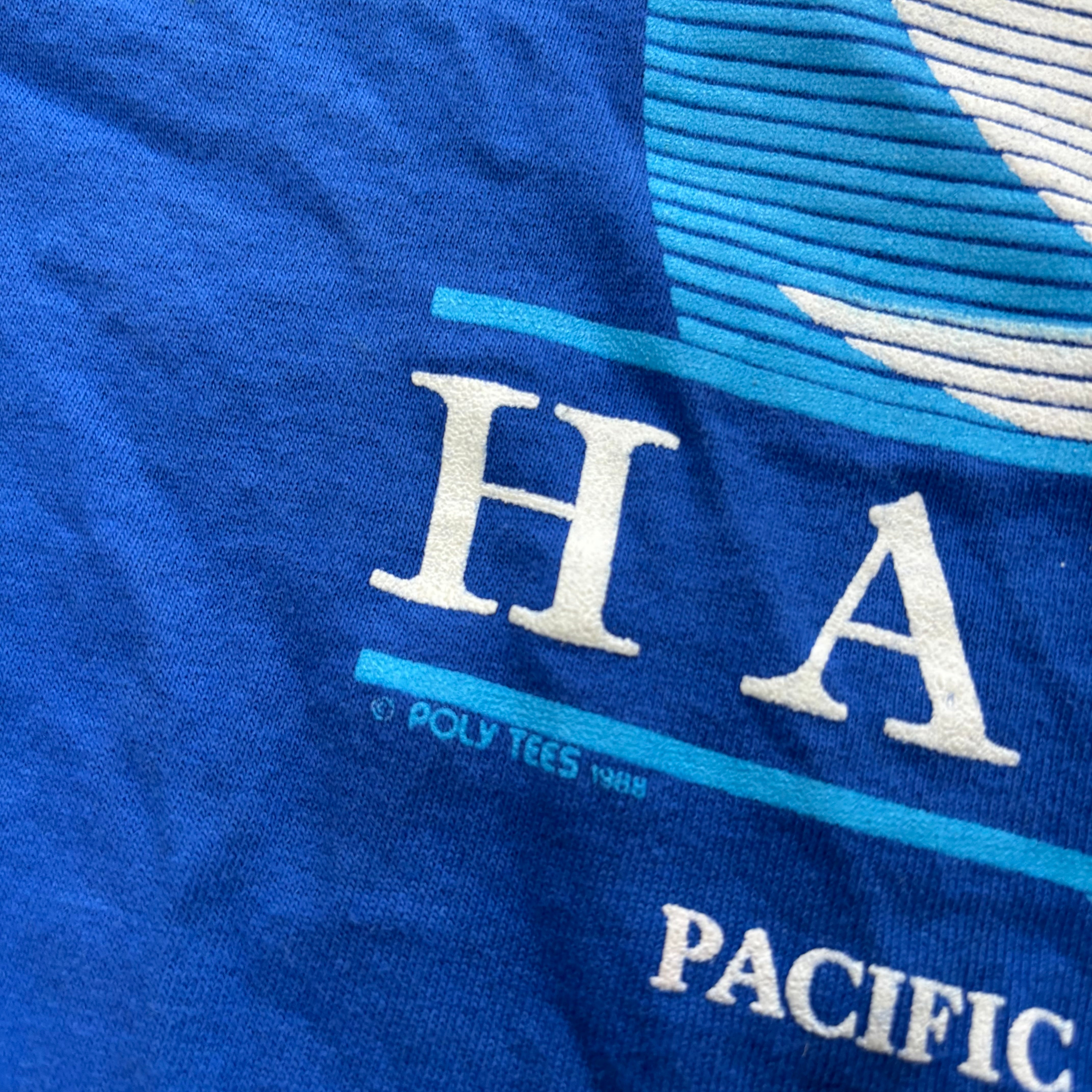 Vintage T Shirt Mens Medium Blue Single Stitch Graphic Print 90s Tourist (E)