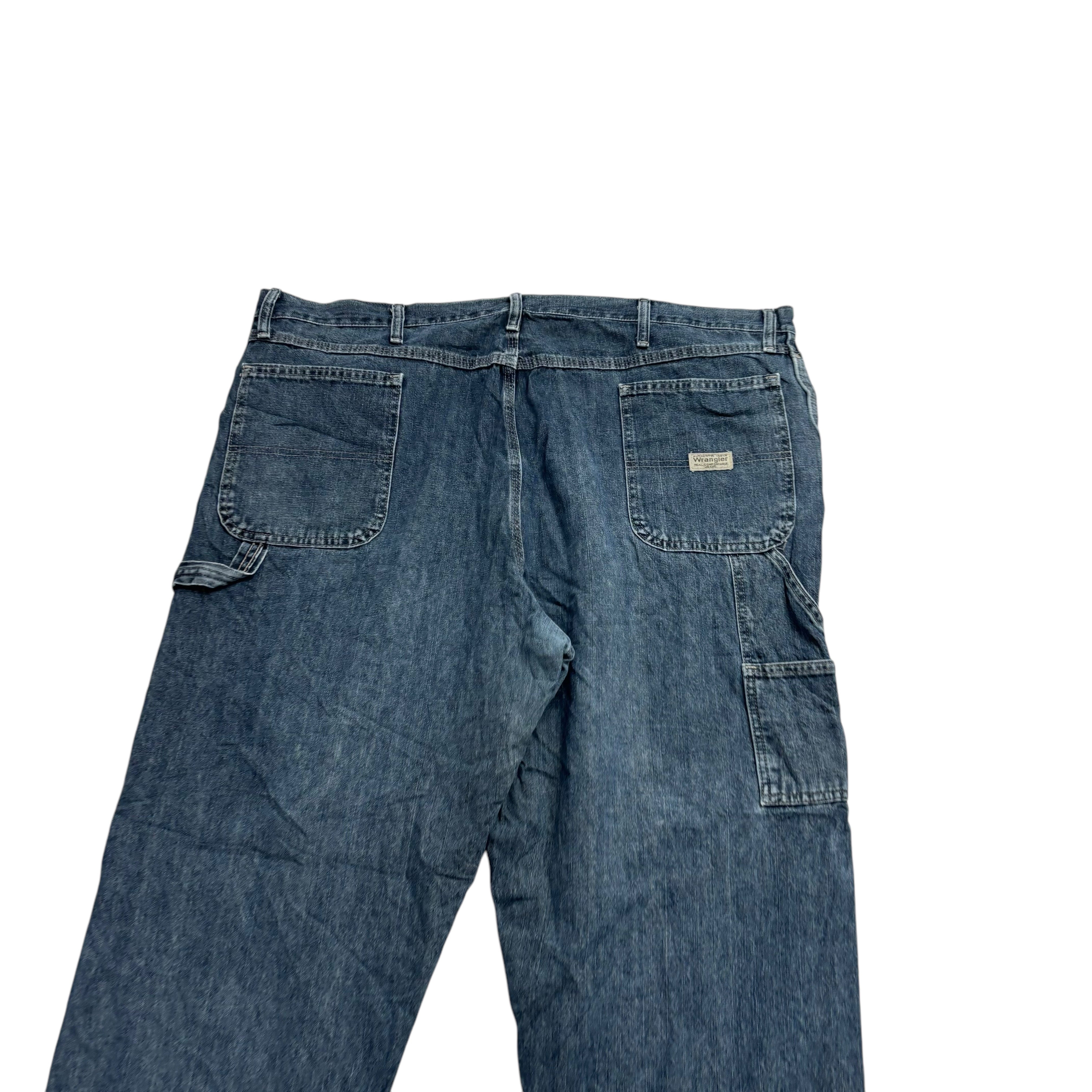 Wrangler Carpenter Jeans W44 L30 Mens Dark Blue Relaxed Straight Fit Denim