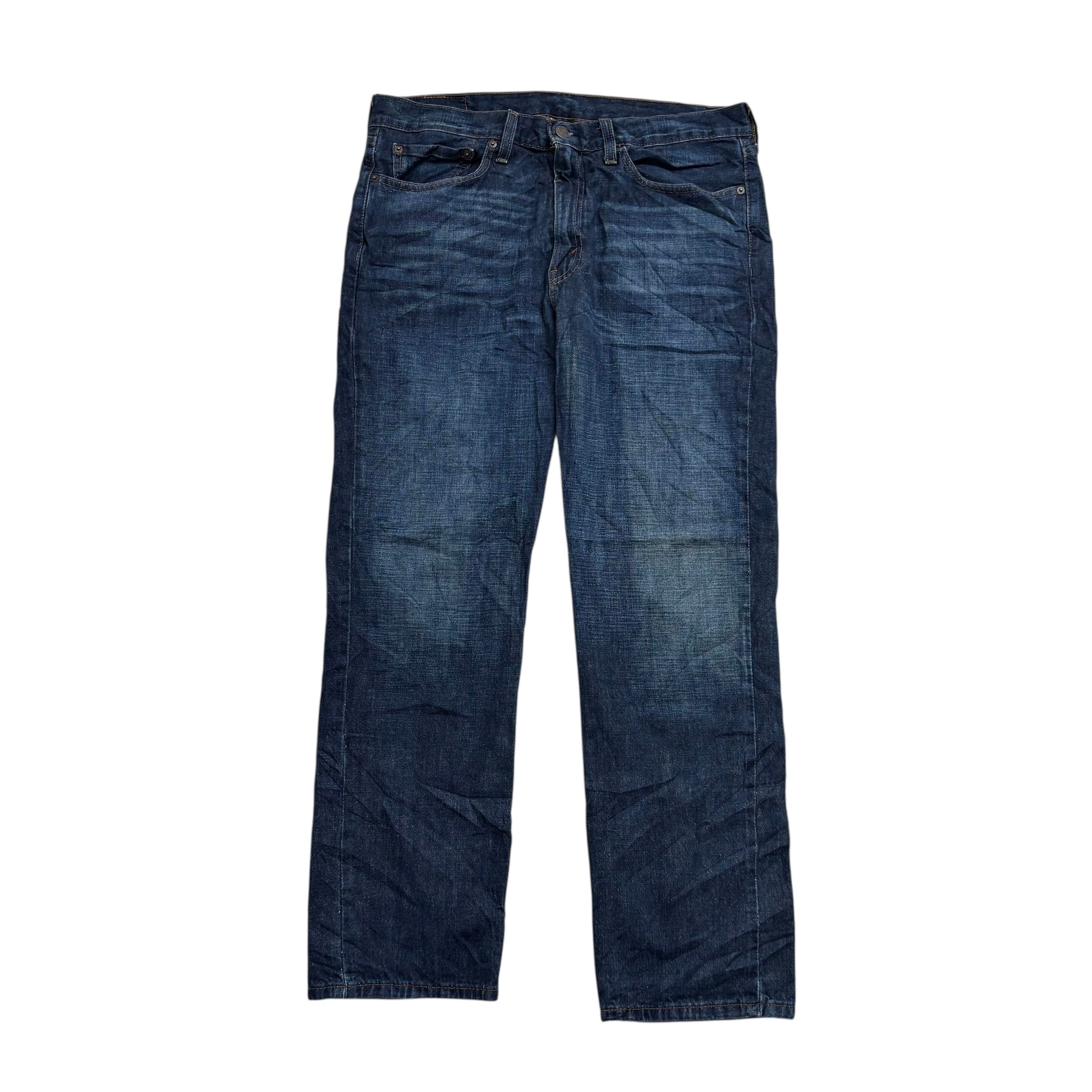 Levis 514 Jeans W34 L30 Mens Dark Blue Regular Straight Fit Denim (E)