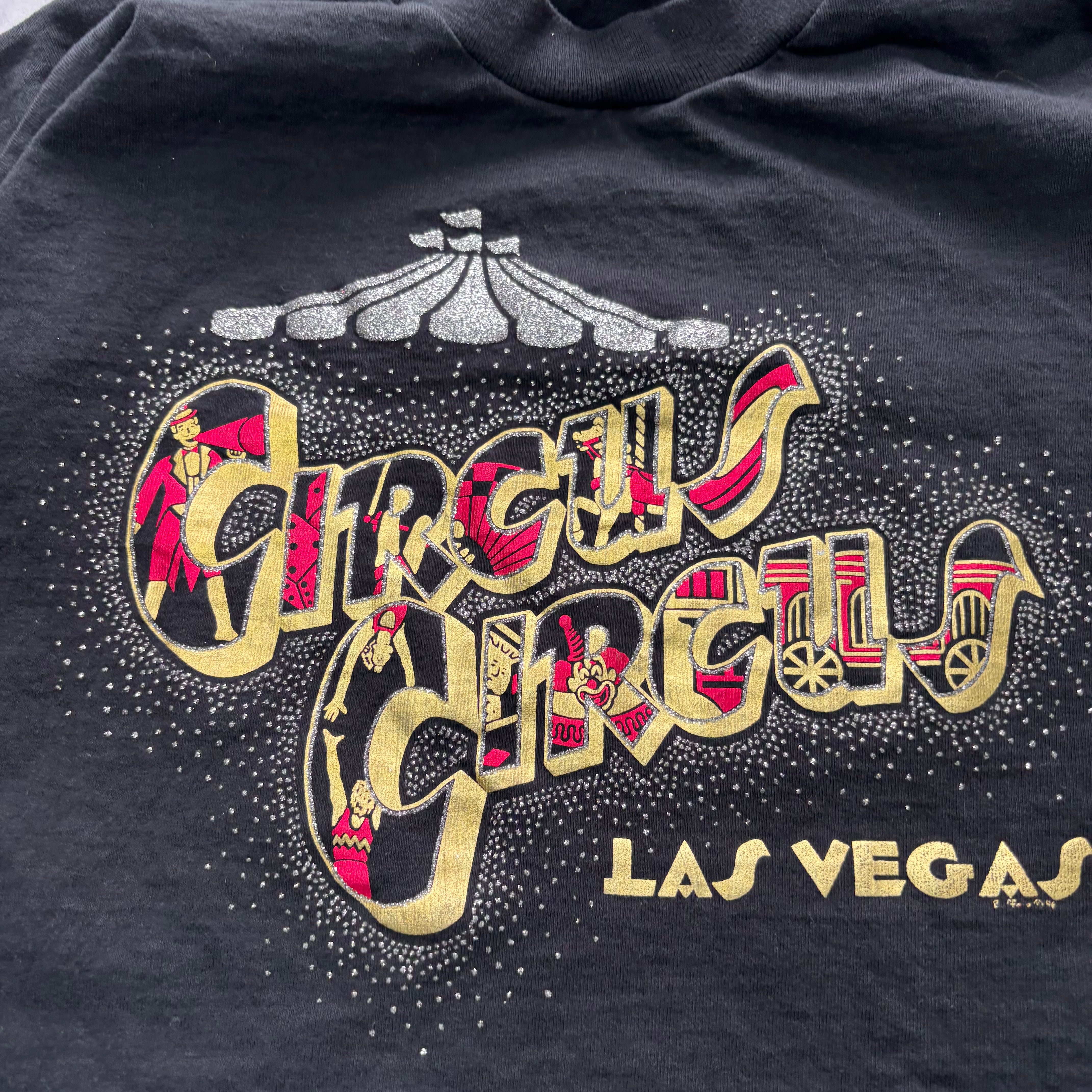 Vintage T Shirt Mens XL Black Single Stitch Graphic Print 90s Circus (E)