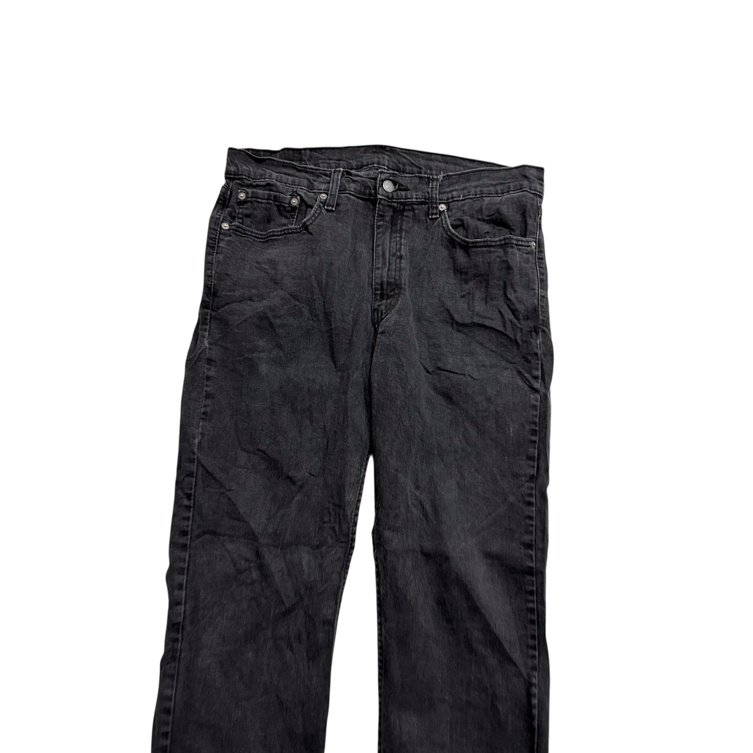 Levis 514 Jeans W35 L33 Mens Black Regular Straight Fit Stretch Denim (E)