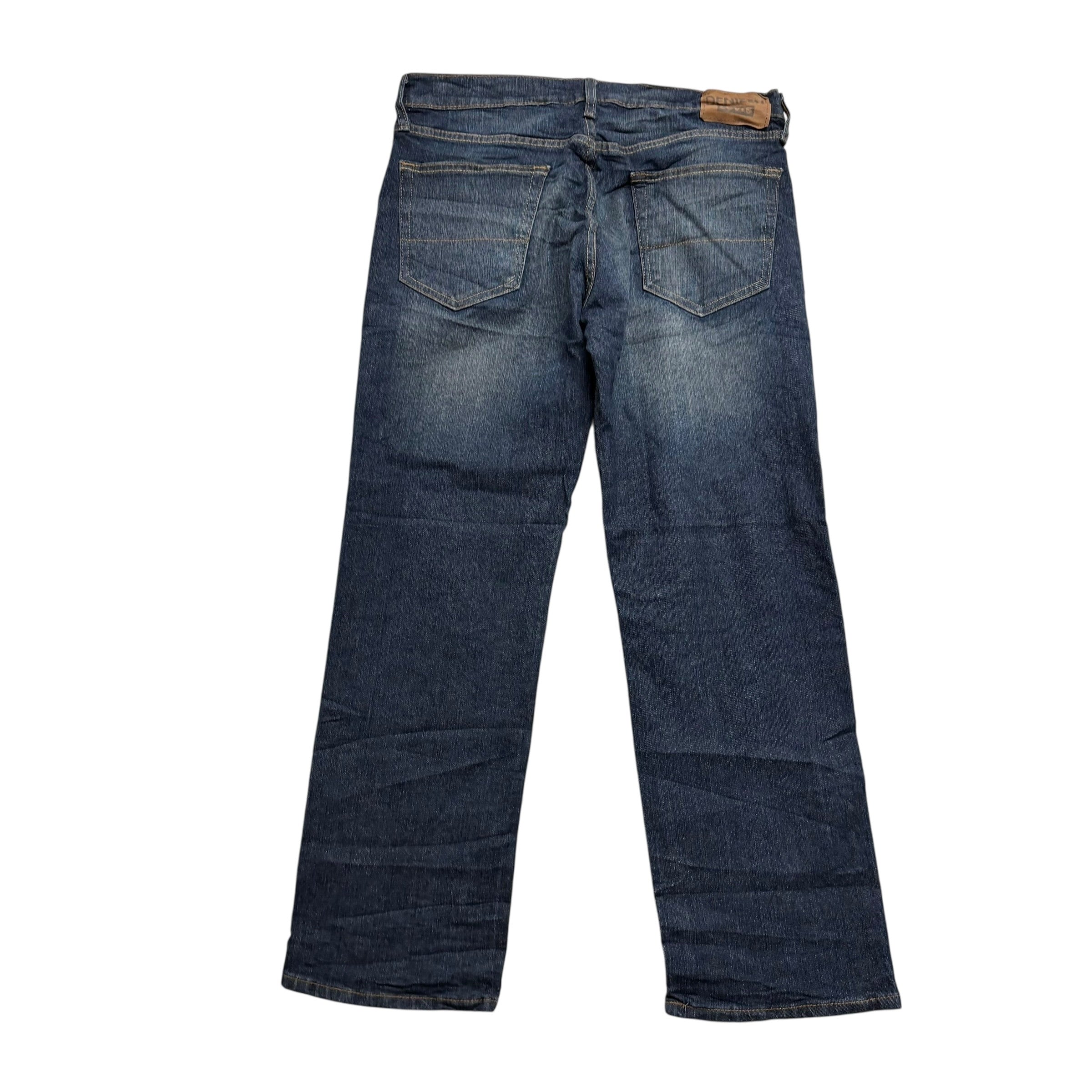 Levis Denizen Jeans W34 L30 Mens Dark Blue Relaxed Straight Stretch Denim (E)