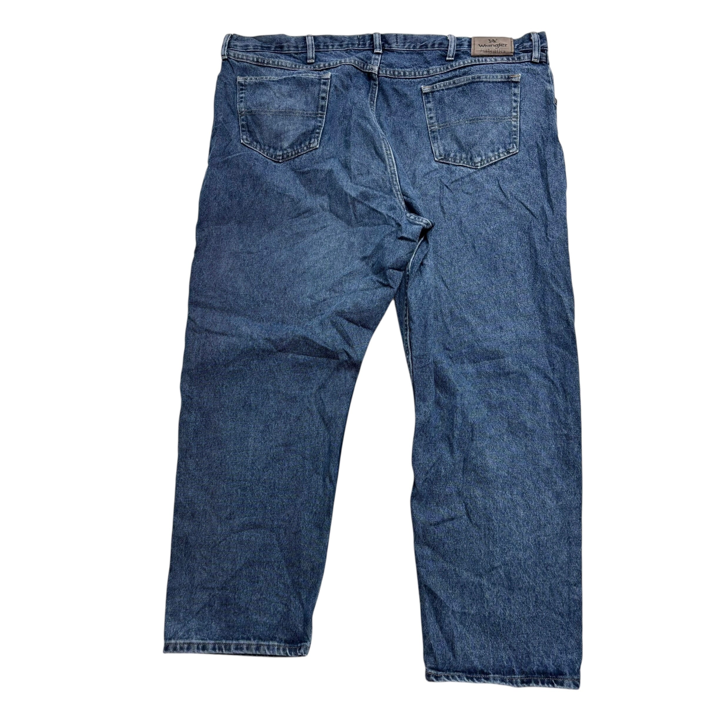 Wrangler Jeans W46 L30 Mens Mid Blue Relaxed Straight Fit Denim (E)