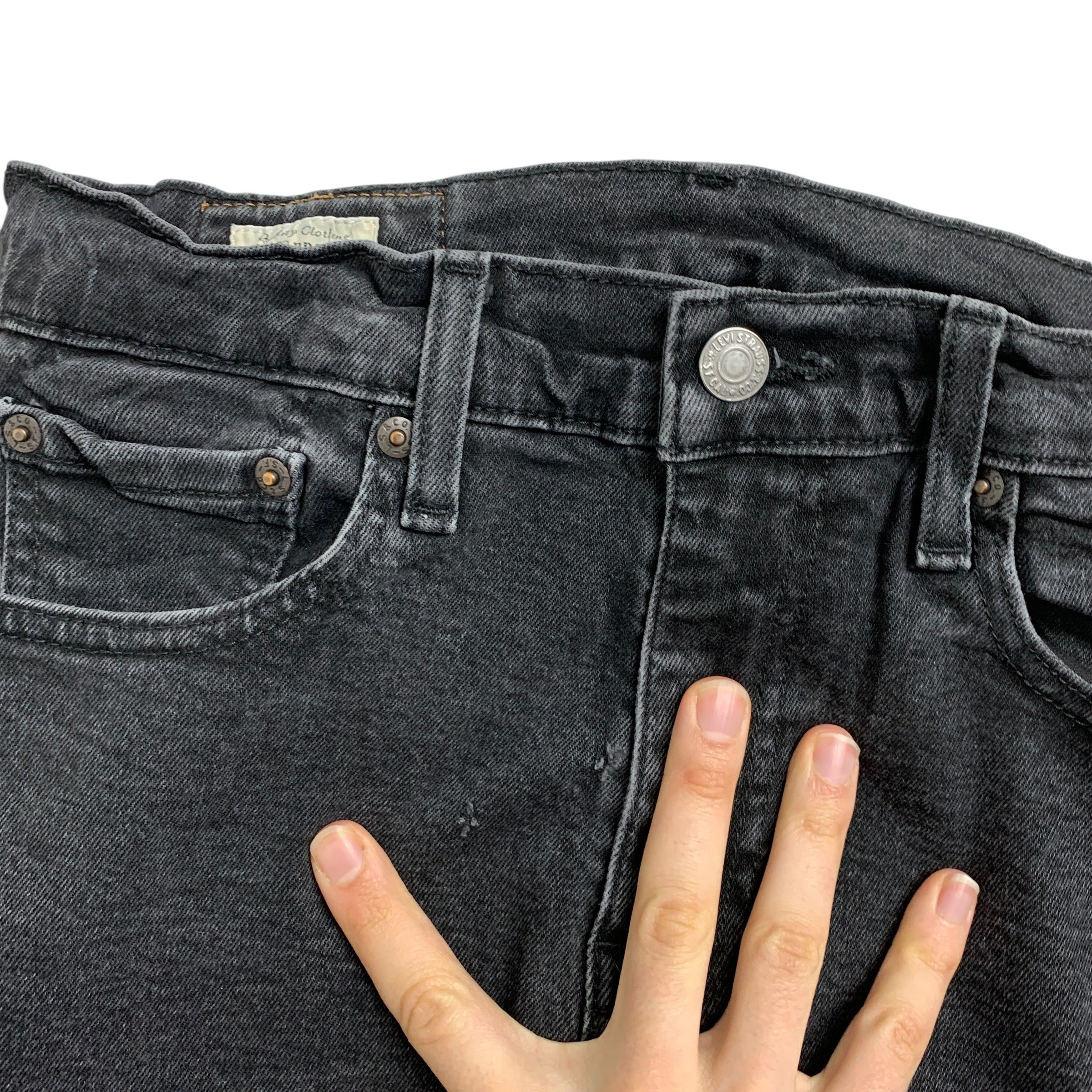Levis 512 Jeans W28 L31 Mens Black Slim Tapered Fit Stretch Premium Denim (G)