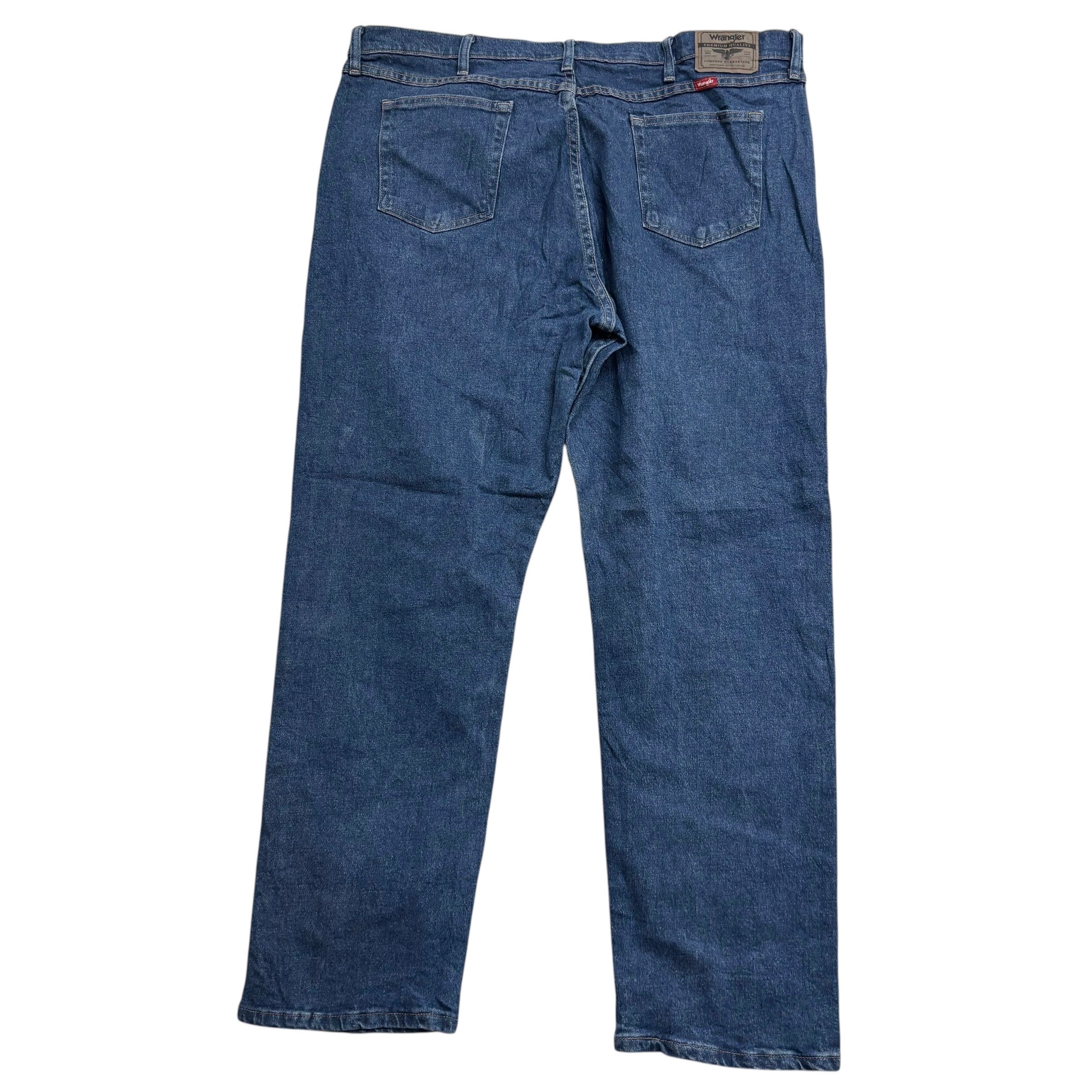 Wrangler Jeans W42 L32 Mens Mid Blue Relaxed Straight Fit Stretch Denim (E)