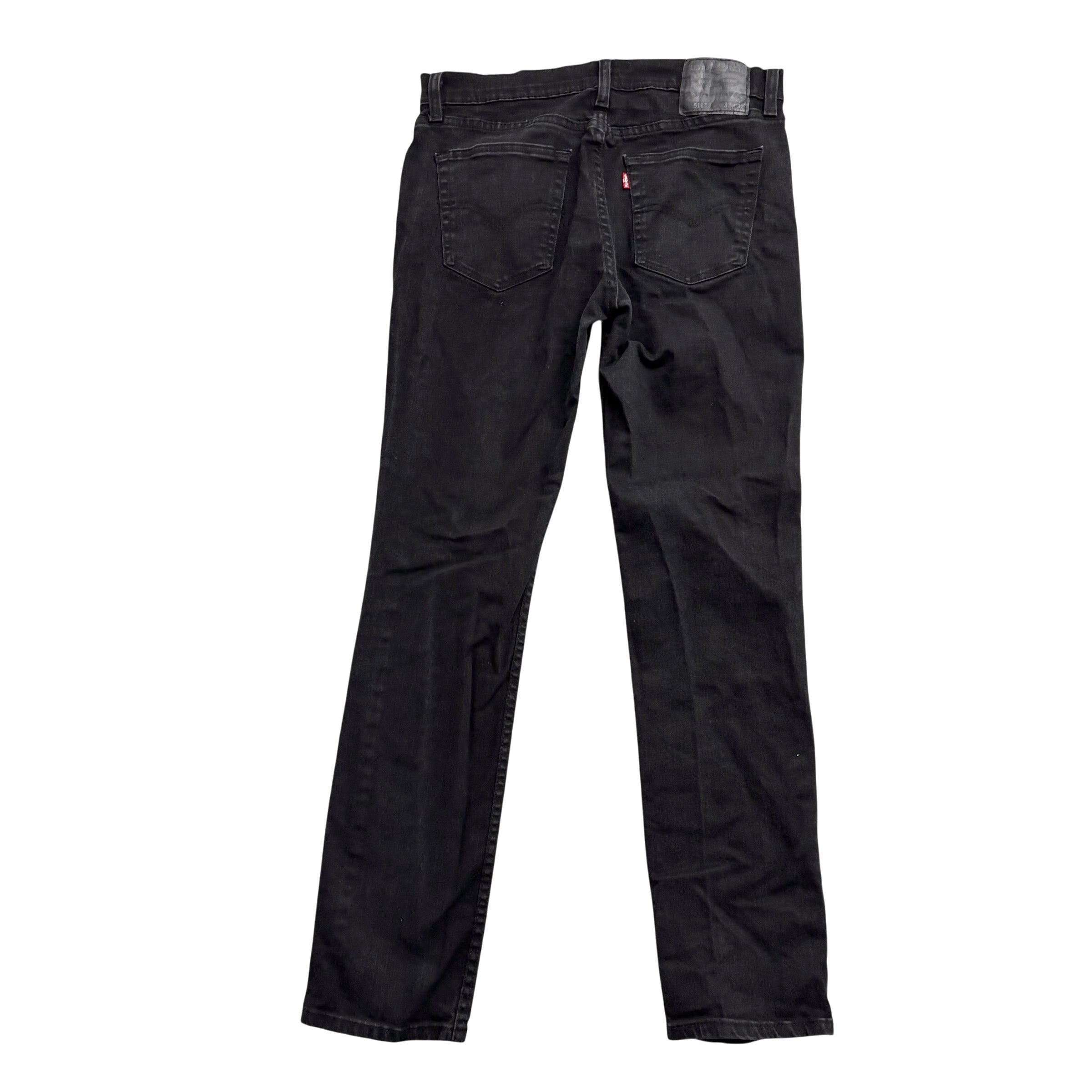 Levis 511 Jeans W33 L32 Mens Black Slim Fit Stretch Denim (E)