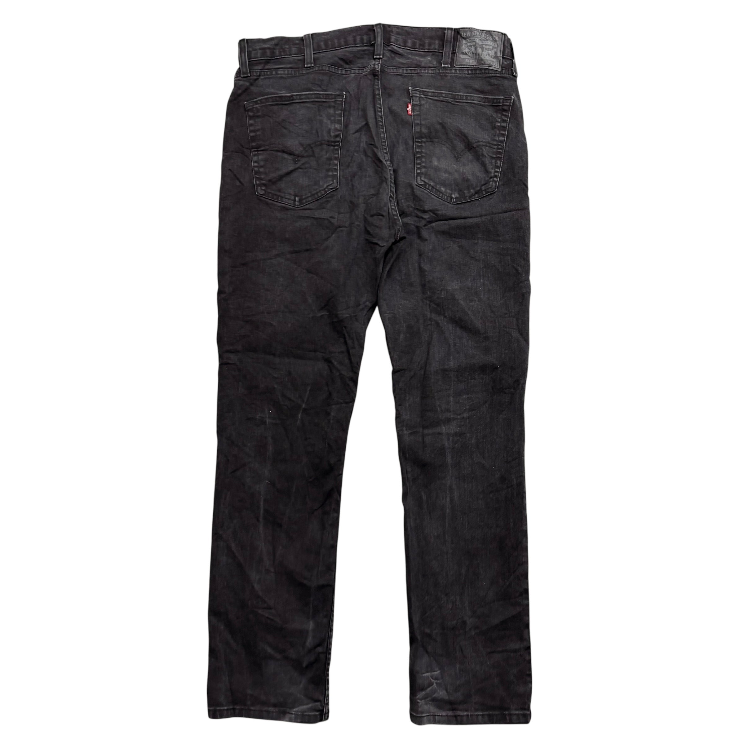 Levis 514 Jeans W36 L31 Mens Black Regular Straight Fit Stretch Denim