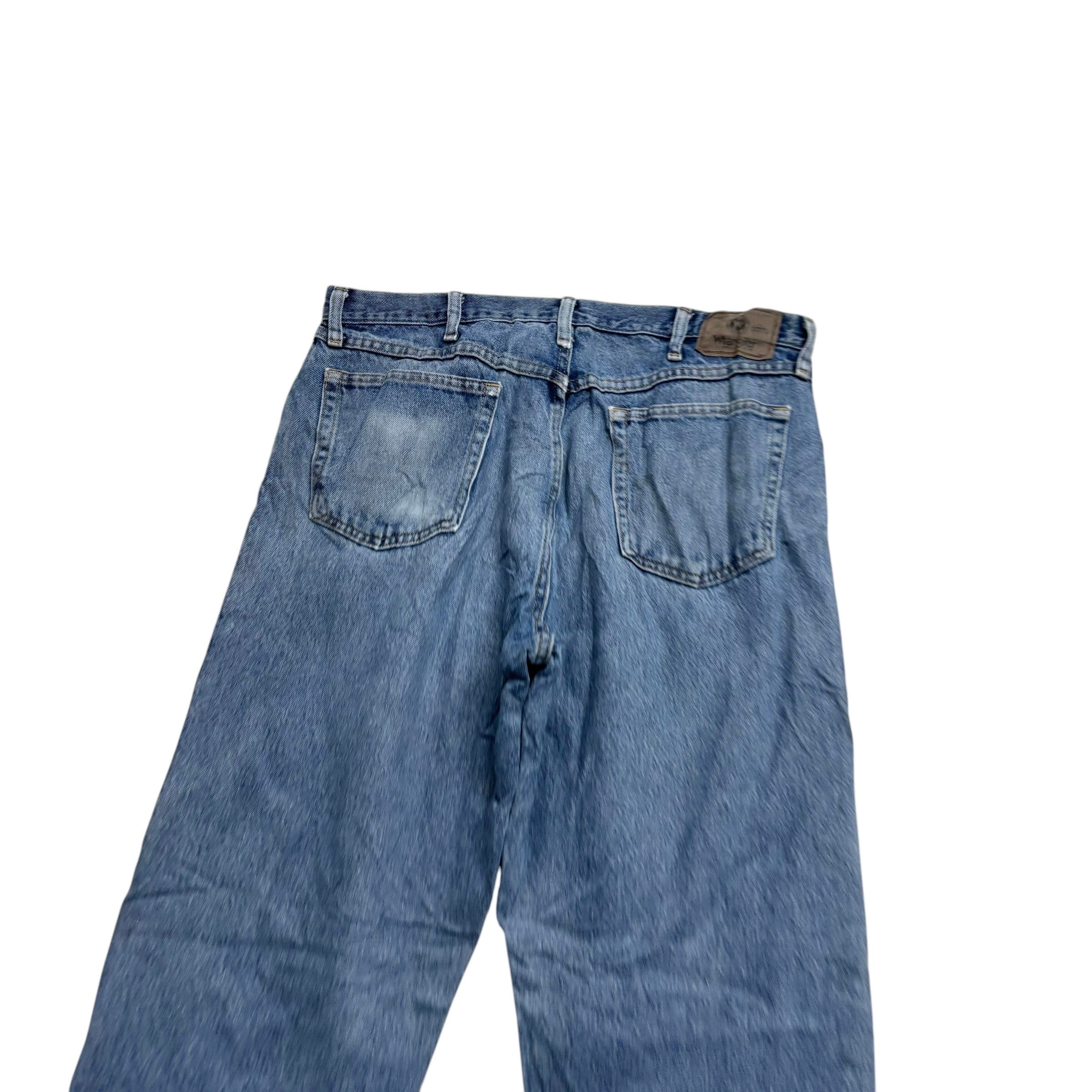 Wrangler Jeans W36 L32 Mens Light Blue Relaxed Straight Fit Denim (F)