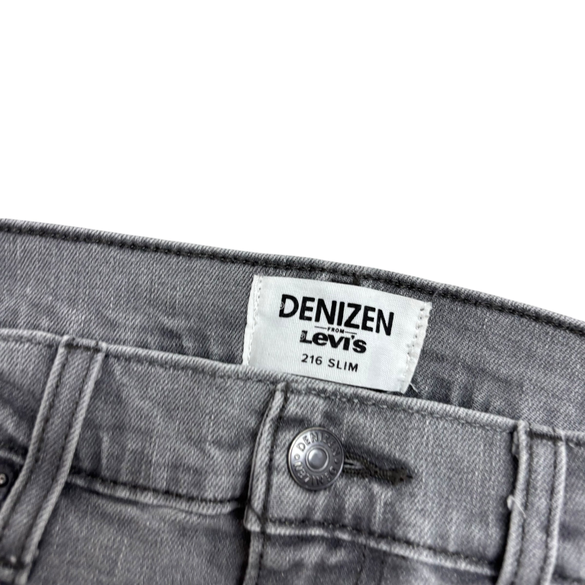 Levis Denizen Jeans W34 L30 Mens Grey Slim Fit Stretch Denim (E)
