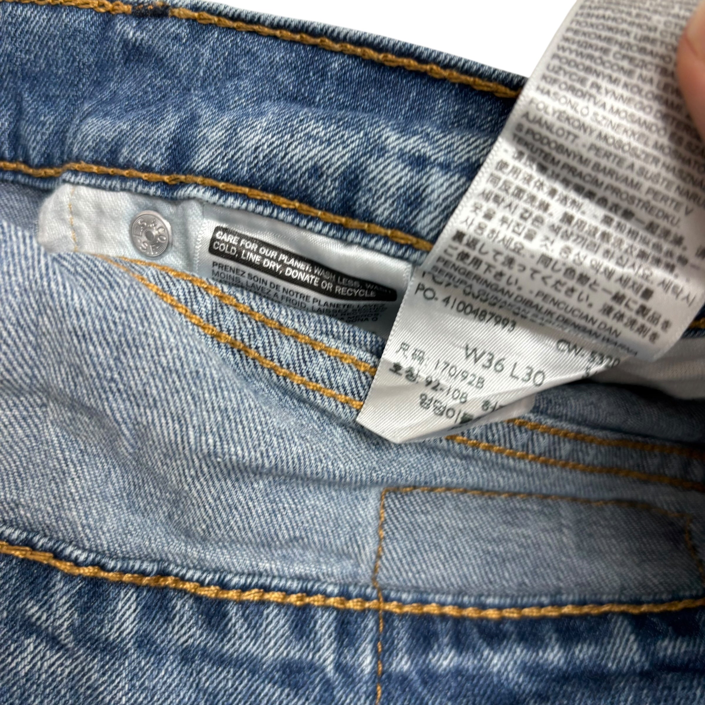 Levis 559 Jeans W36 L30 Mens Mid Blue Baggy Relaxed Straight Fit Stretch Denim