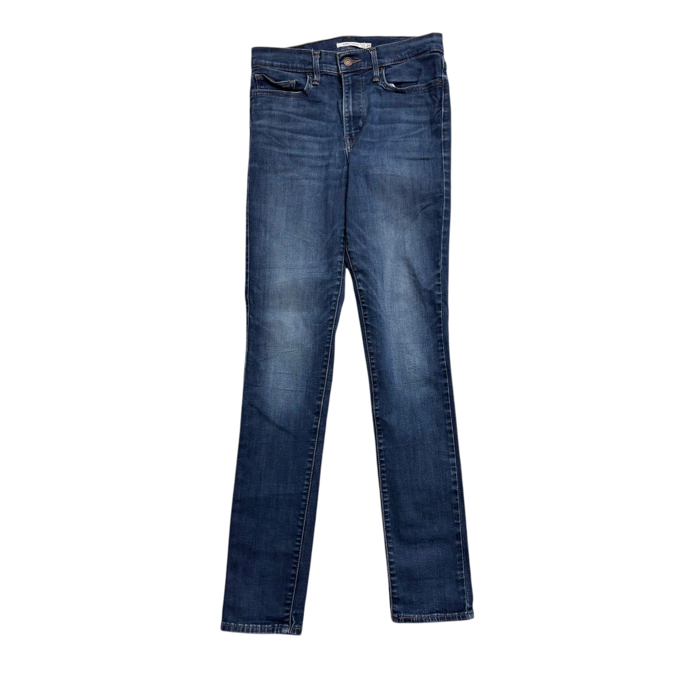 Levis Jeans W29 L32 Womens Mid Blue Slimming Skinny Fit Stretch Denim (E)