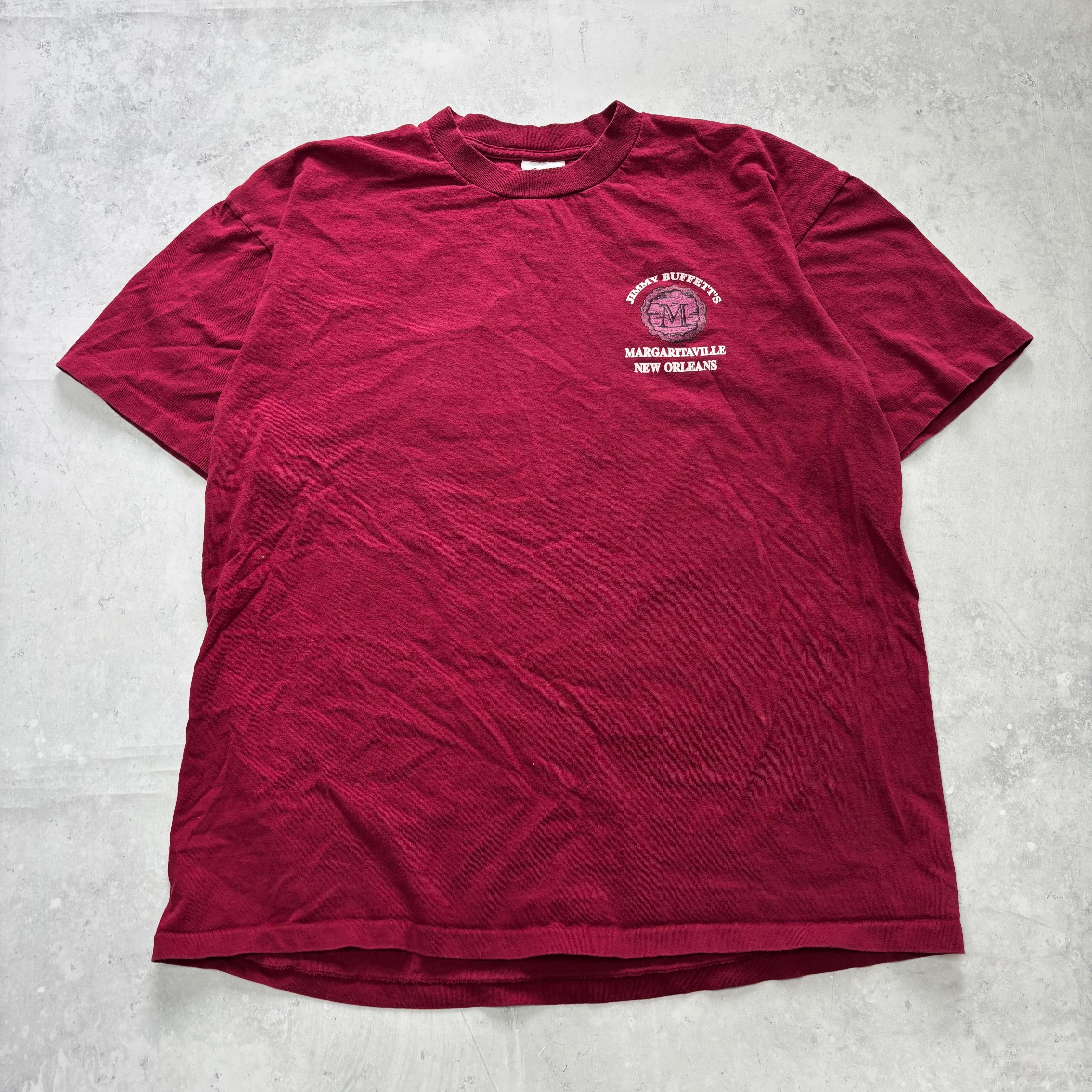 Vintage T Shirt Mens XL Burgundy Single Stitch Graphic Print 90s Tourist (E)