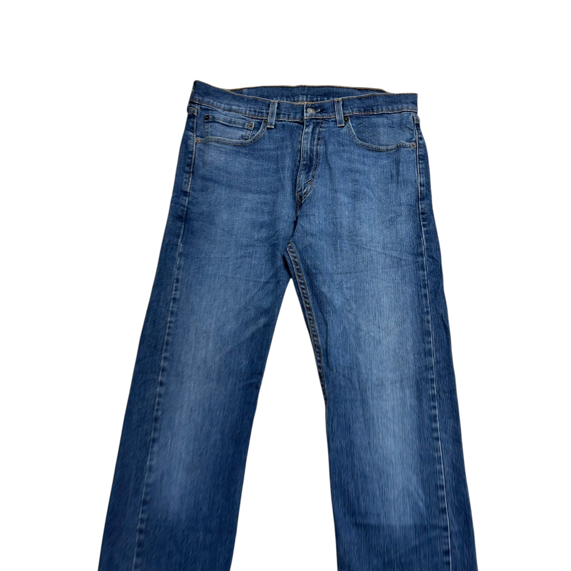 Levis 505 Jeans W32 L32 Mens Mid Blue Regular Straight Fit Stretch Denim (E)