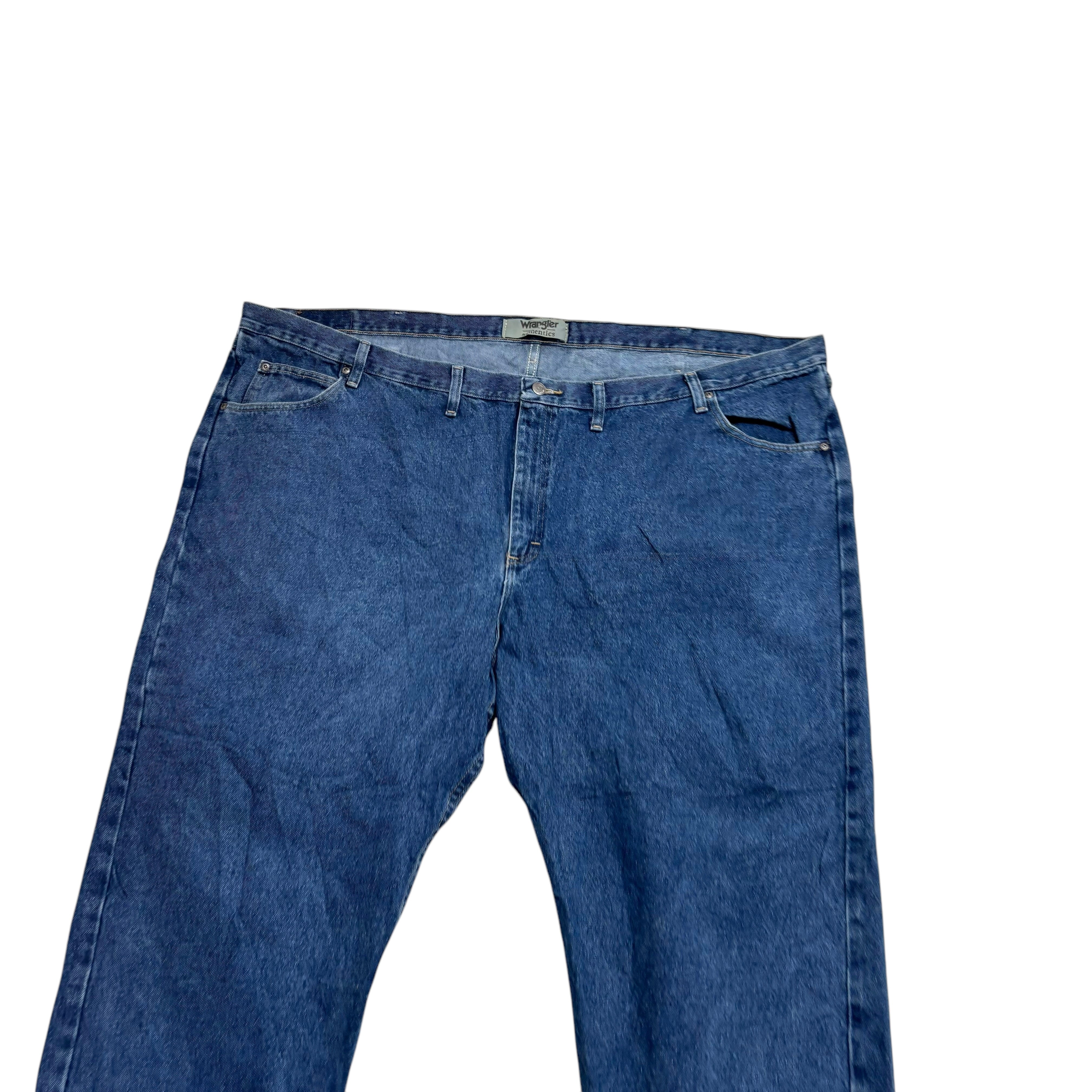 Wrangler Jeans W54 L30 Mens Mid Blue Relaxed Straight Fit Baggy Denim