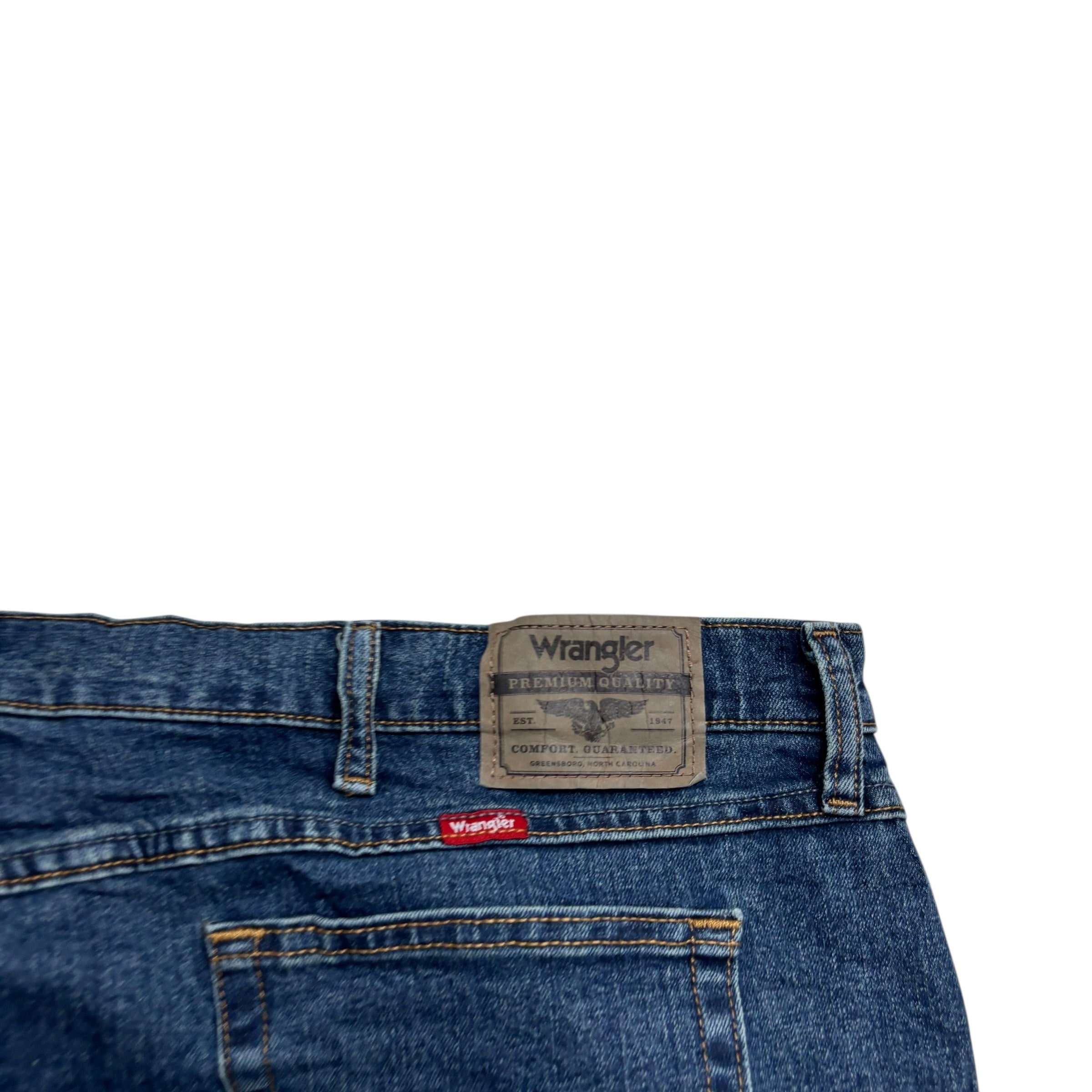 Wrangler Jeans W46 L32 Mens Dark Blue Relaxed Straight Fit Stretch Denim (E)