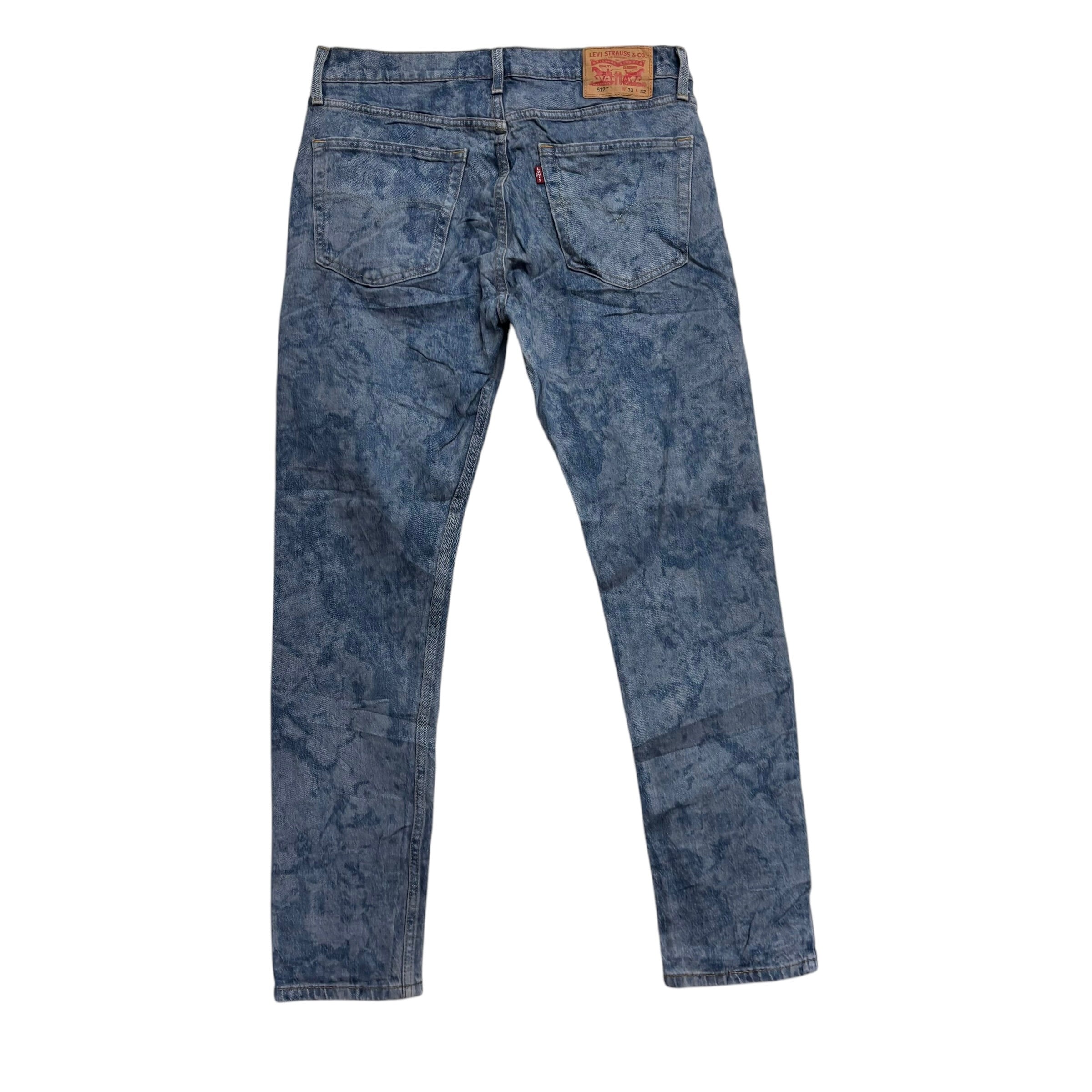 Levis 512 Jeans W30 L32 Mens Mid Blue Slim Tapered Fit Stretch Denim (E)