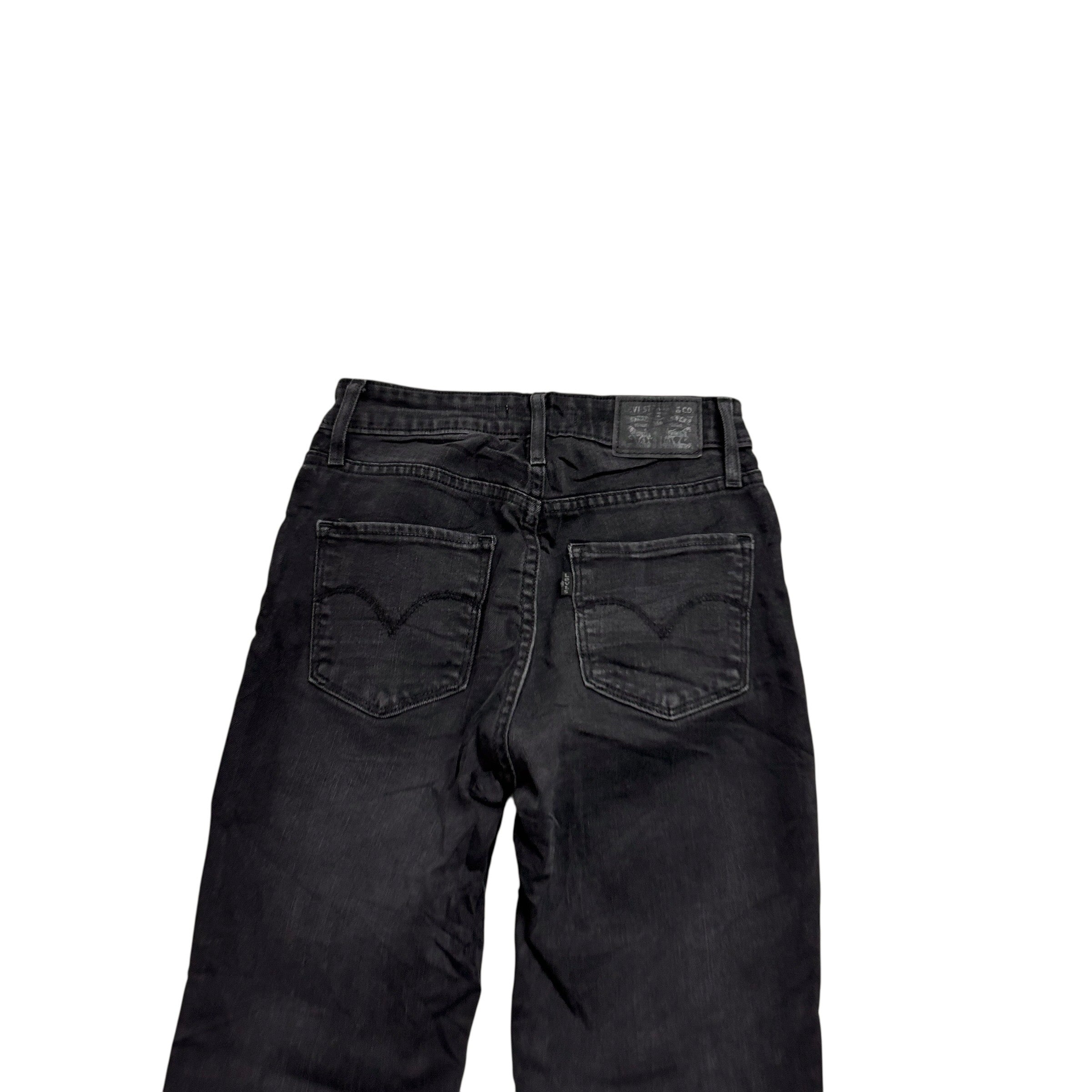 Levis 524 Jeans W29 L32 Womens Black Superlow Slim Fit Stretch Denim